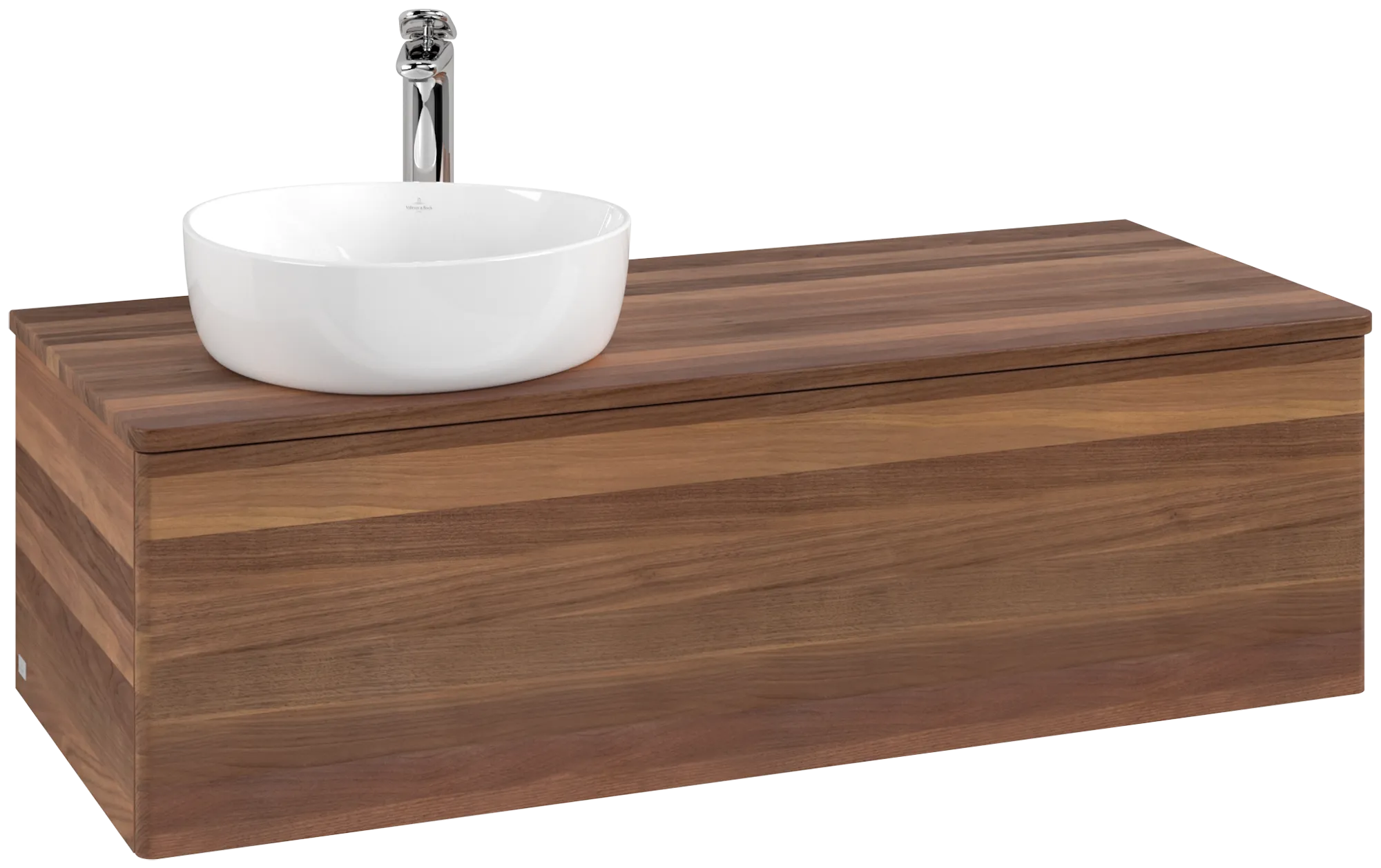 Bild von VILLEROY BOCH Antao Waschbeckenunterschrank, 1 Auszug, 1200 x 360 x 500 mm, Front ohne Struktur, Warm Walnut / Warm Walnut #K33052HM