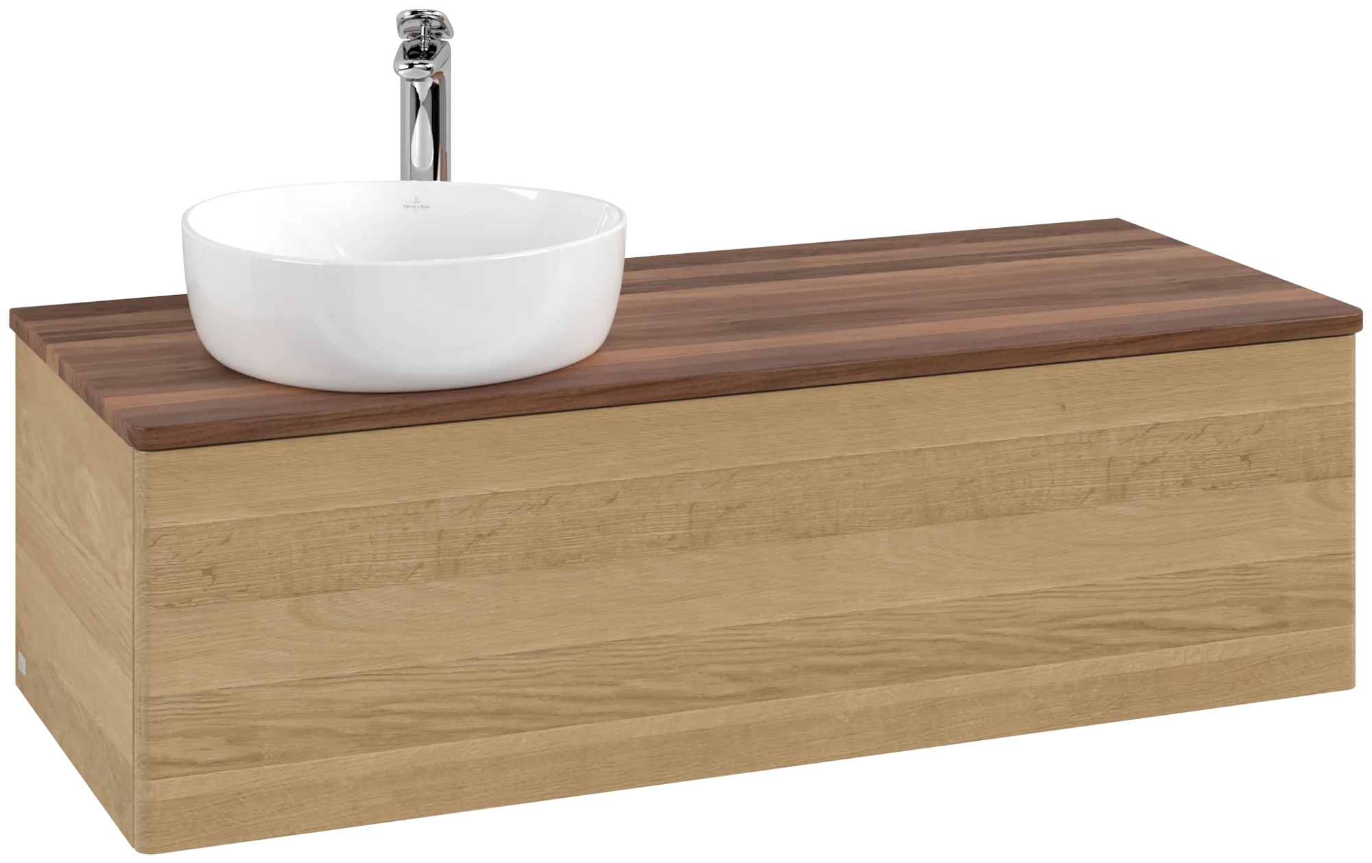 Bild von VILLEROY BOCH Antao Waschbeckenunterschrank, 1 Auszug, 1200 x 360 x 500 mm, Front ohne Struktur, Honey Oak / Warm Walnut #K33052HN