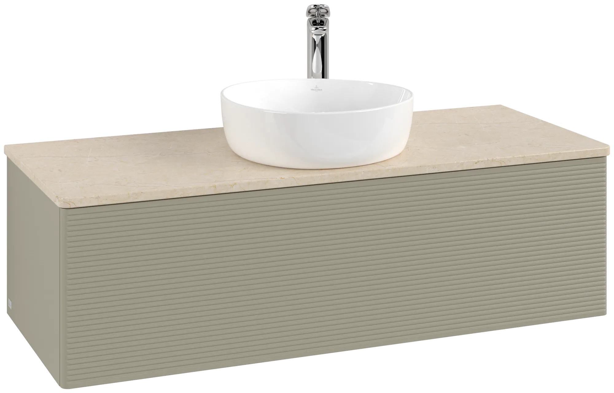 Bild von VILLEROY BOCH Antao Waschbeckenunterschrank, 1 Auszug, 1200 x 360 x 500 mm, Front mit Struktur, Stone Grey Matt Lacquer / Botticino #K32153HK