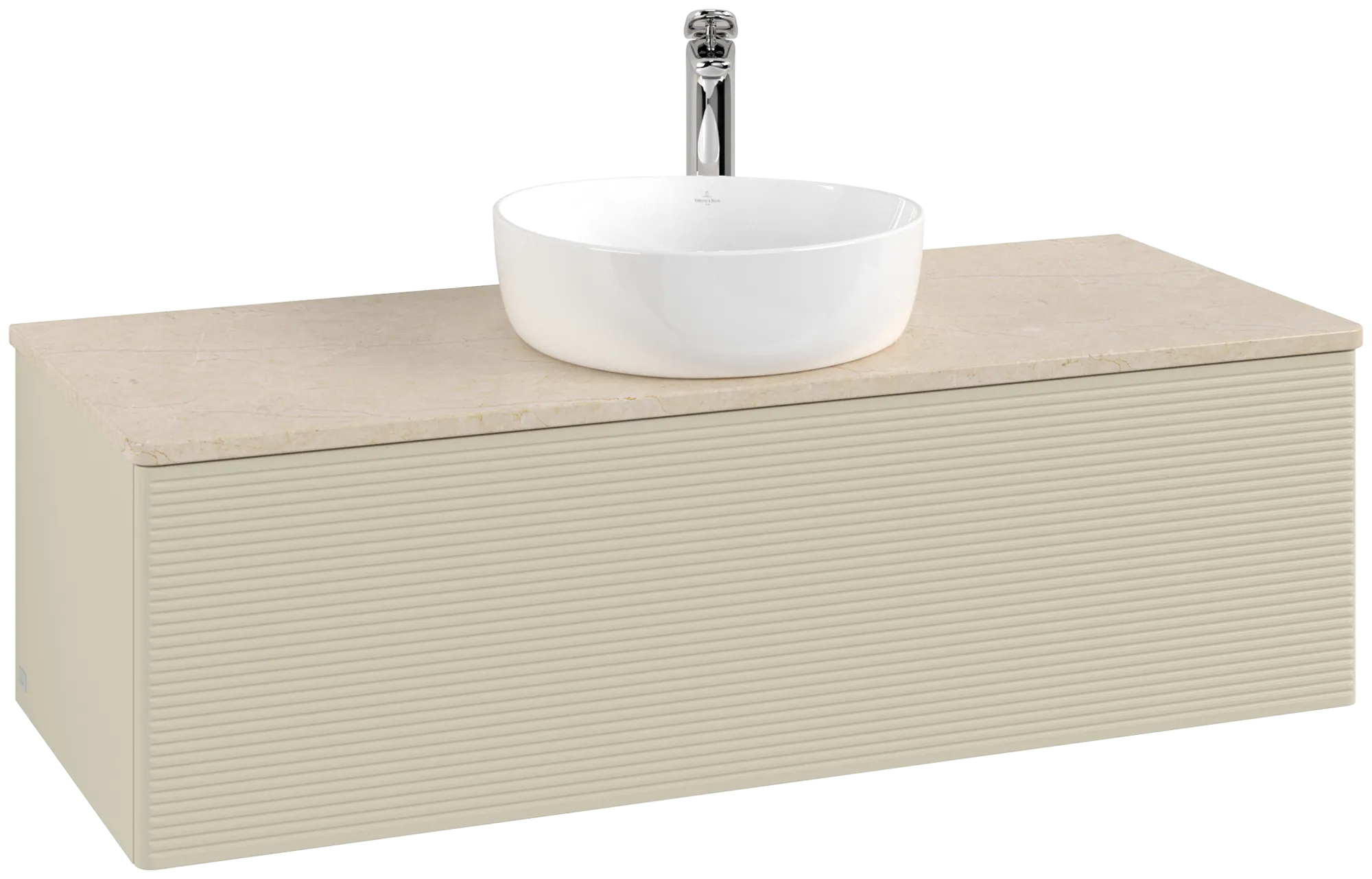 Bild von VILLEROY BOCH Antao Waschbeckenunterschrank, 1 Auszug, 1200 x 360 x 500 mm, Front mit Struktur, Silk Grey Matt Lacquer / Botticino #K32153HJ
