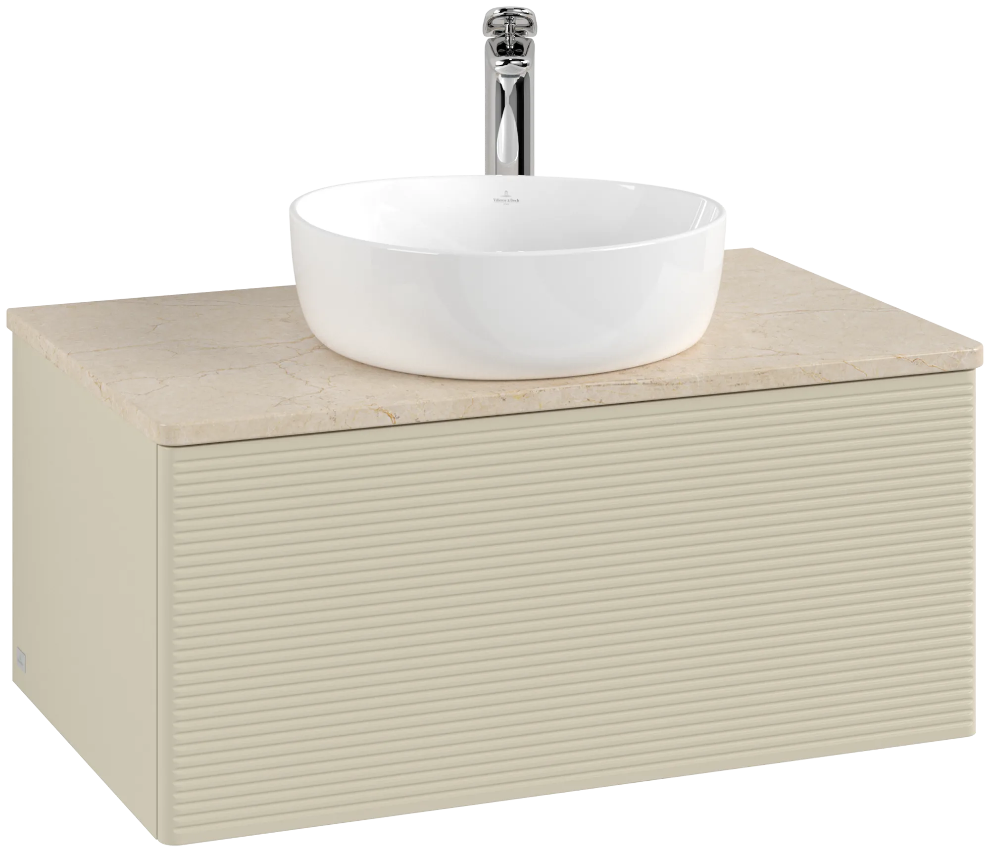 Bild von VILLEROY BOCH Antao Waschbeckenunterschrank, 1 Auszug, 800 x 360 x 500 mm, Front mit Struktur, Silk Grey Matt Lacquer / Botticino #K30153HJ