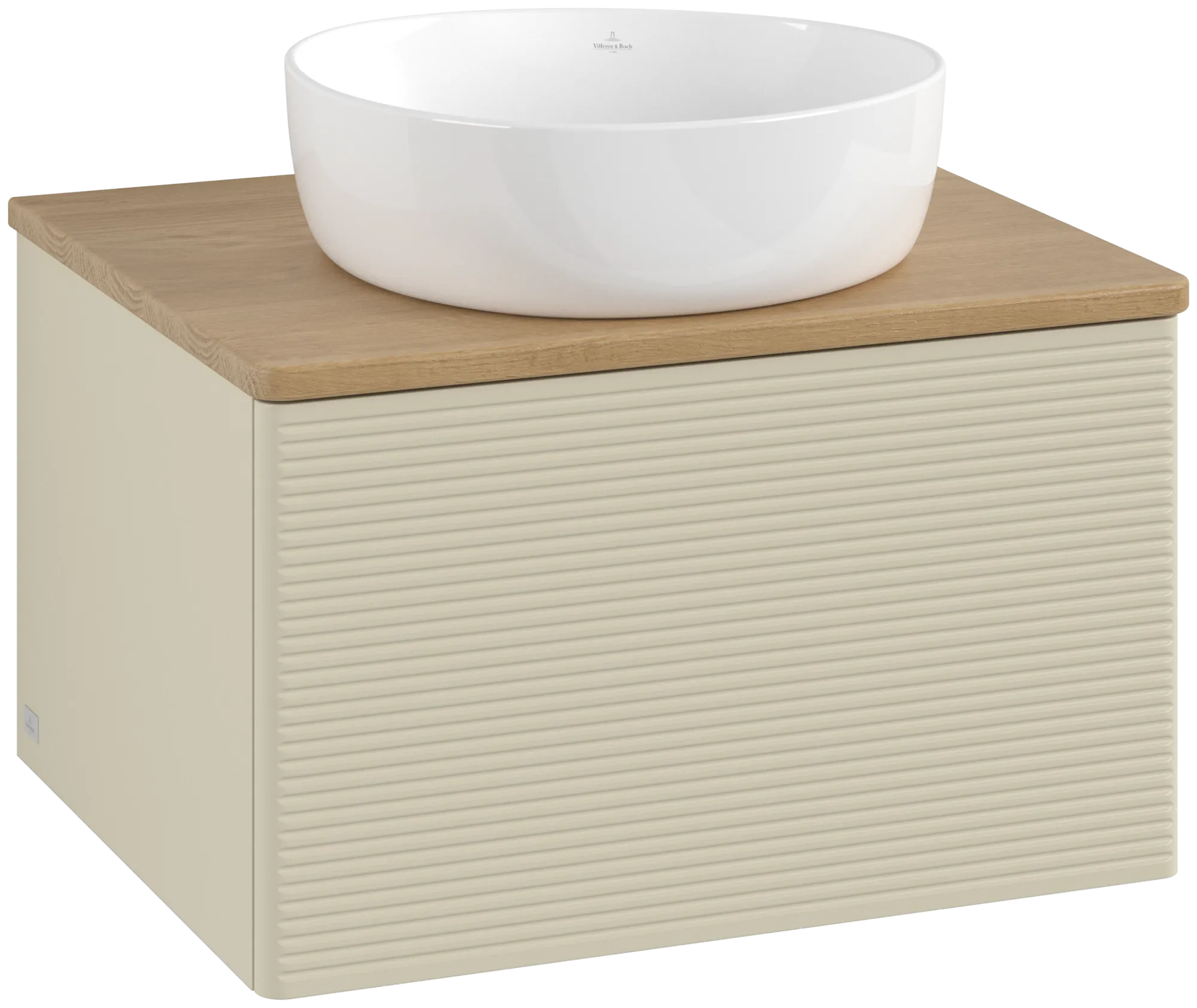 Bild von VILLEROY BOCH Antao Waschbeckenunterschrank, 1 Auszug, 600 x 360 x 500 mm, Front mit Struktur, Silk Grey Matt Lacquer / Honey Oak #K29111HJ