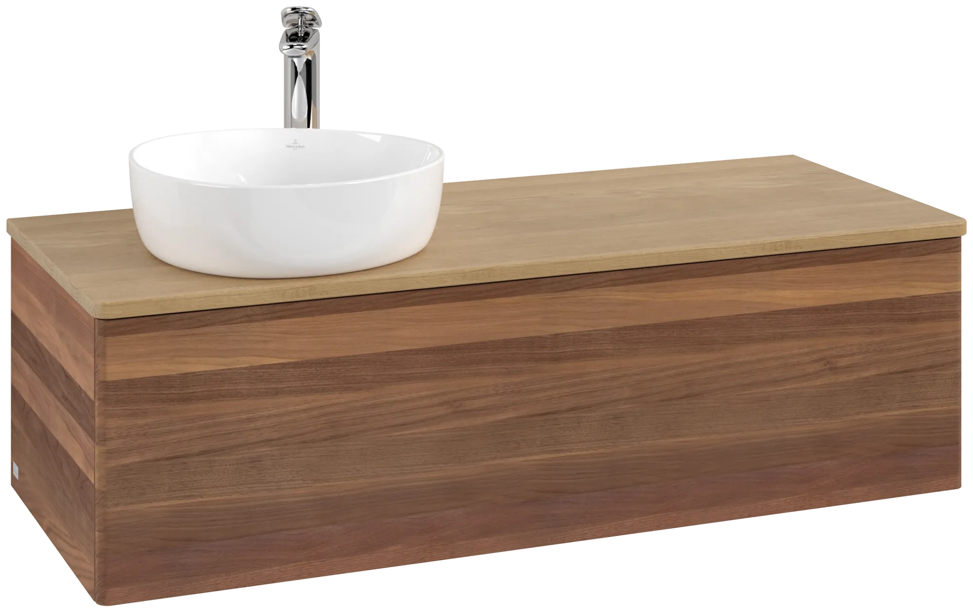 Bild von VILLEROY BOCH Antao Waschbeckenunterschrank, 1 Auszug, 1200 x 360 x 500 mm, Front ohne Struktur, Warm Walnut / Honey Oak #K33051HM