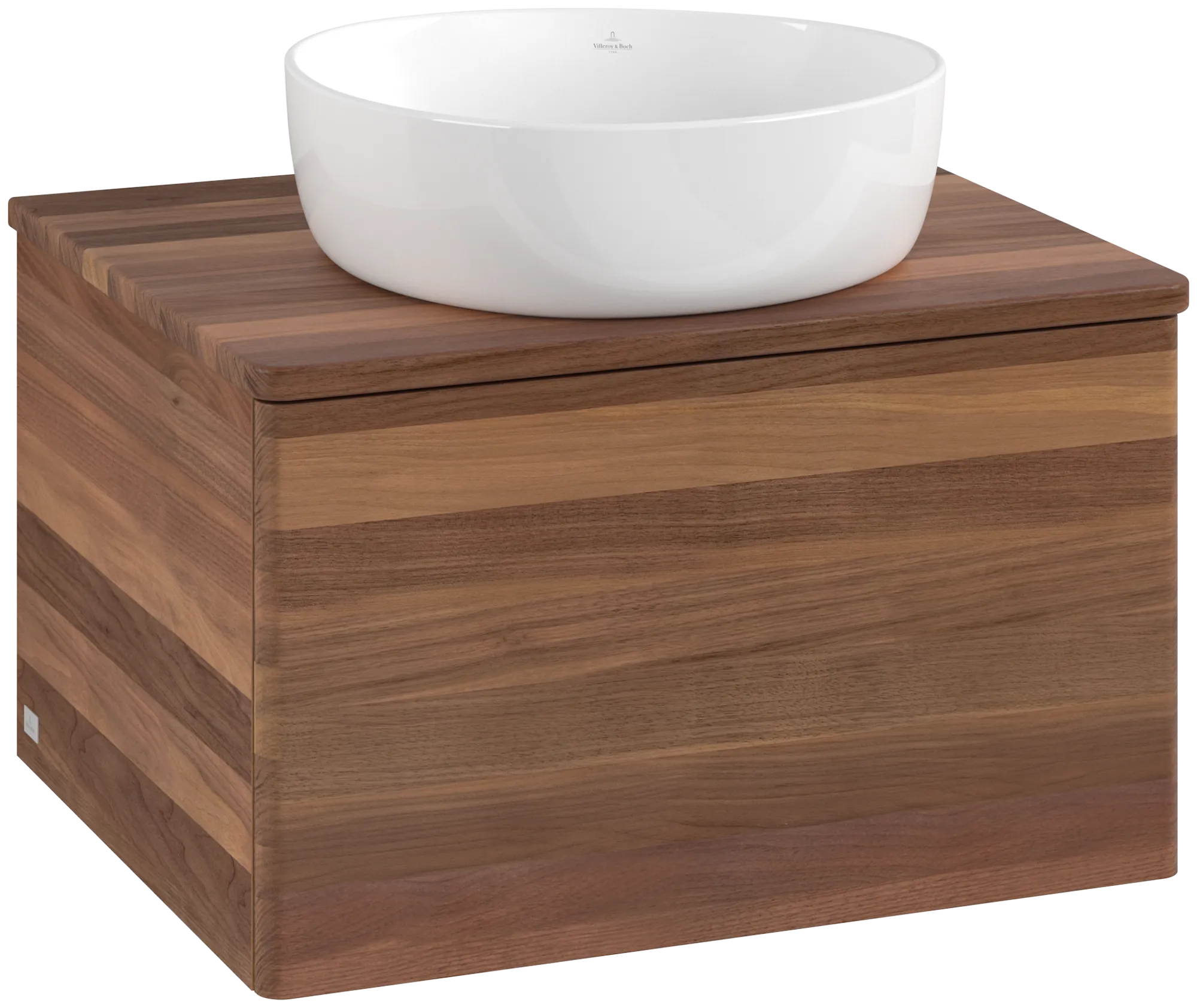 Bild von VILLEROY BOCH Antao Waschbeckenunterschrank, 1 Auszug, 600 x 360 x 500 mm, Front ohne Struktur, Warm Walnut / Warm Walnut #K29012HM