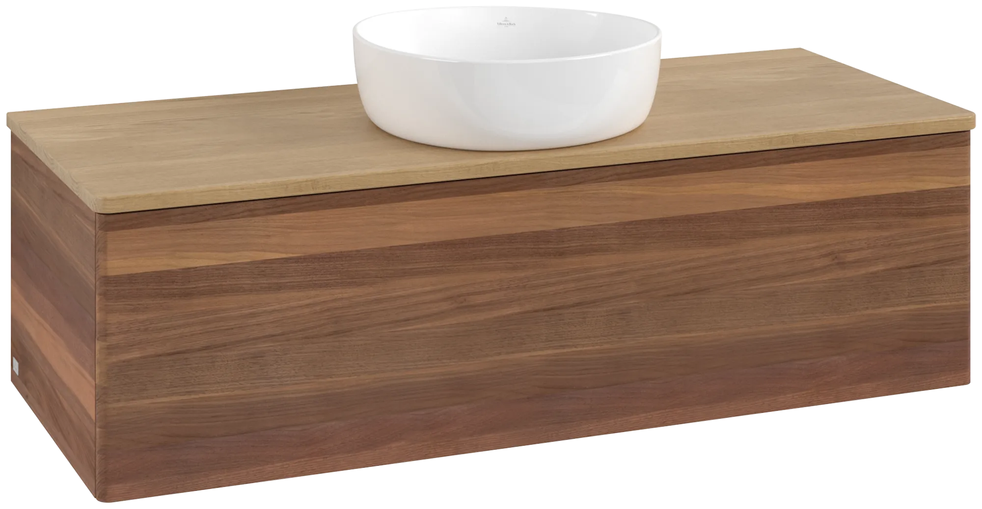 Bild von VILLEROY BOCH Antao Waschbeckenunterschrank, 1 Auszug, 1200 x 360 x 500 mm, Front ohne Struktur, Warm Walnut / Honey Oak #K32011HM