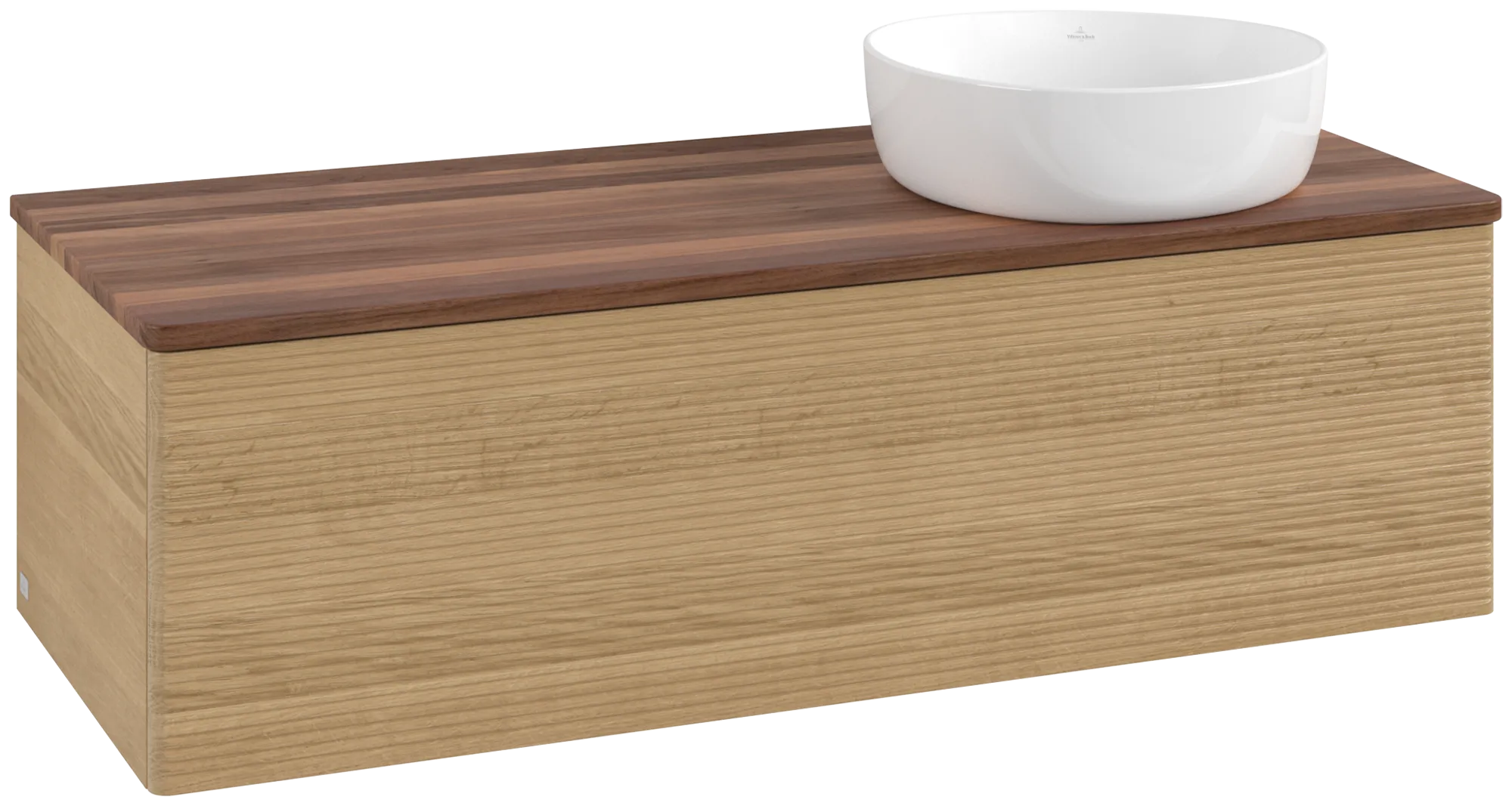 Bild von VILLEROY BOCH Antao Waschbeckenunterschrank, 1 Auszug, 1200 x 360 x 500 mm, Front mit Struktur, Honey Oak / Warm Walnut #K34112HN