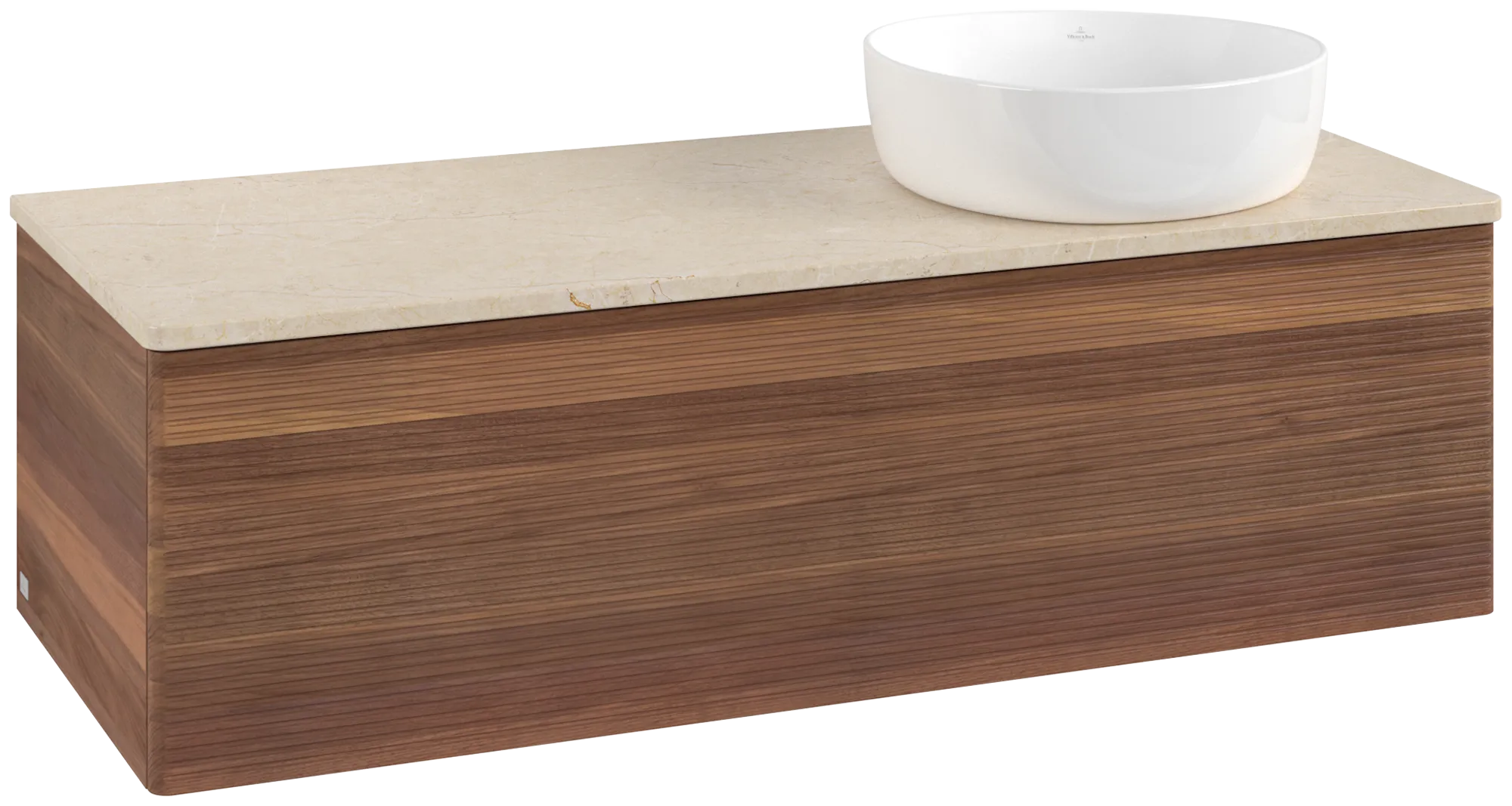 Bild von VILLEROY BOCH Antao Waschbeckenunterschrank, 1 Auszug, 1200 x 360 x 500 mm, Front mit Struktur, Warm Walnut / Botticino #K34113HM