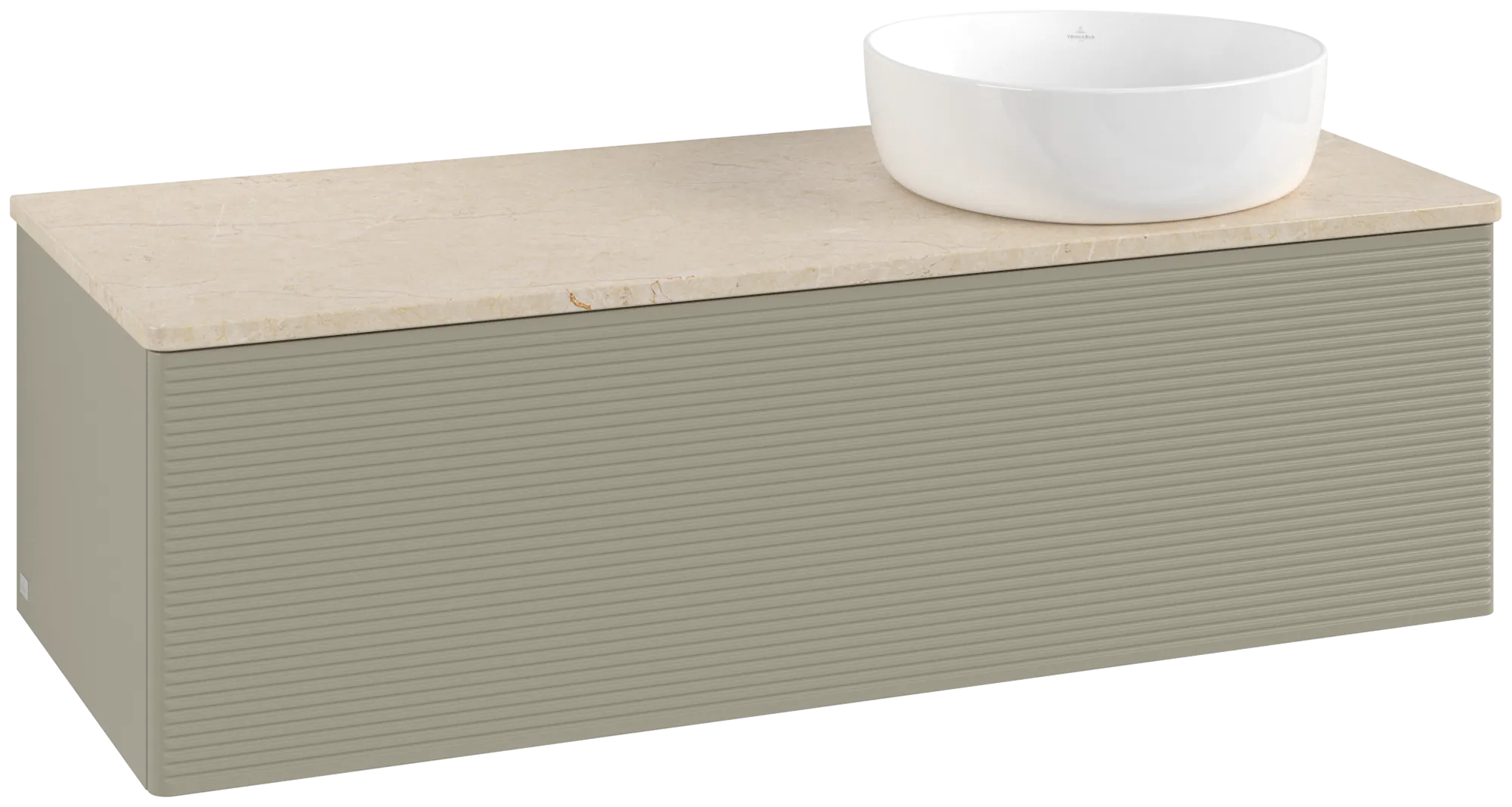 Bild von VILLEROY BOCH Antao Waschbeckenunterschrank, 1 Auszug, 1200 x 360 x 500 mm, Front mit Struktur, Stone Grey Matt Lacquer / Botticino #K34113HK