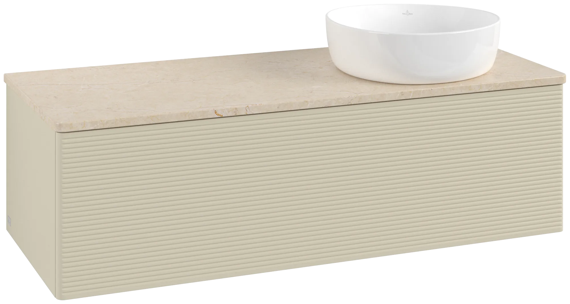 Bild von VILLEROY BOCH Antao Waschbeckenunterschrank, 1 Auszug, 1200 x 360 x 500 mm, Front mit Struktur, Silk Grey Matt Lacquer / Botticino #K34113HJ