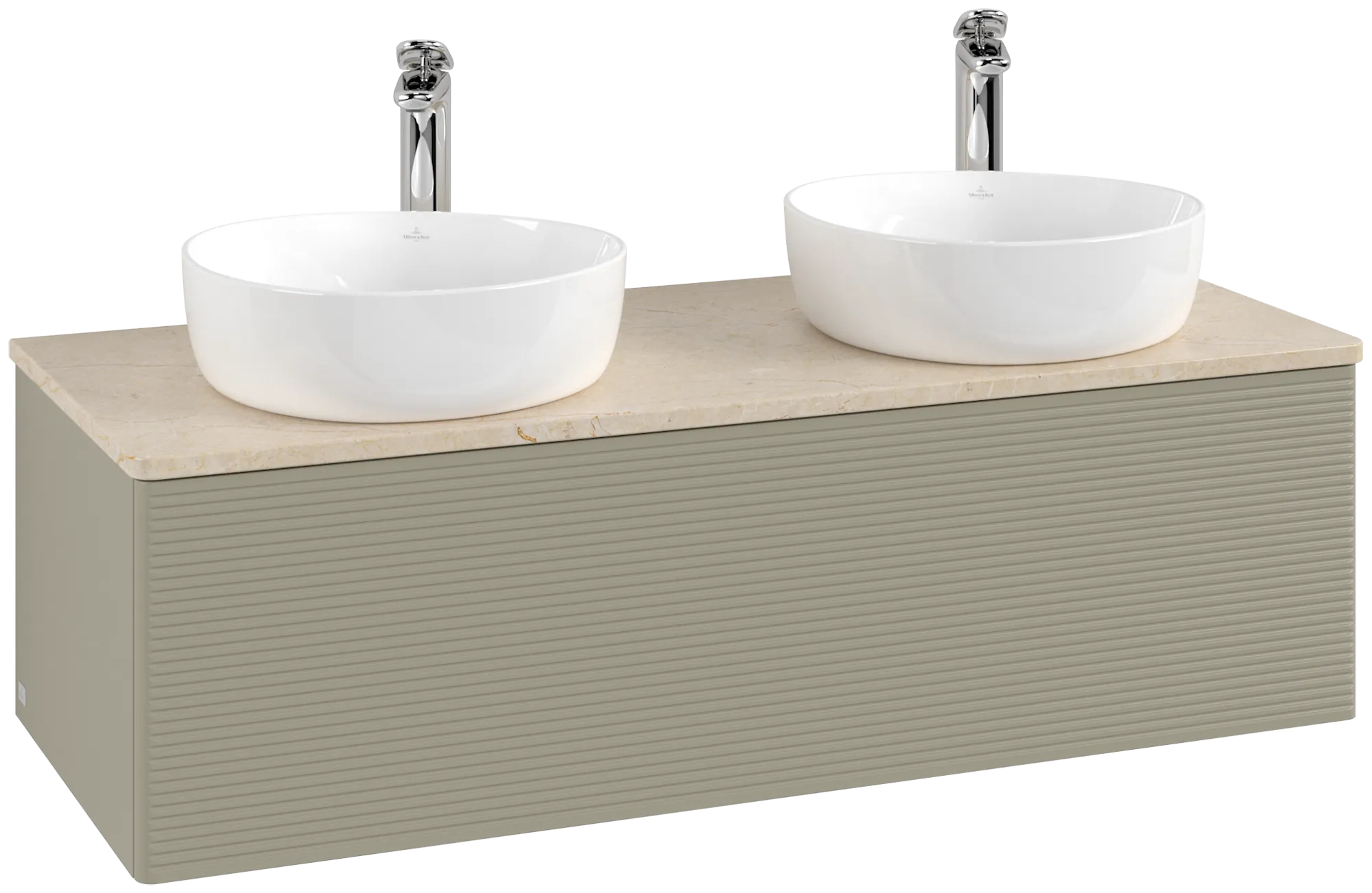 Bild von VILLEROY BOCH Antao Waschbeckenunterschrank, 1 Auszug, 1200 x 360 x 500 mm, Front mit Struktur, Stone Grey Matt Lacquer / Botticino #K35153HK
