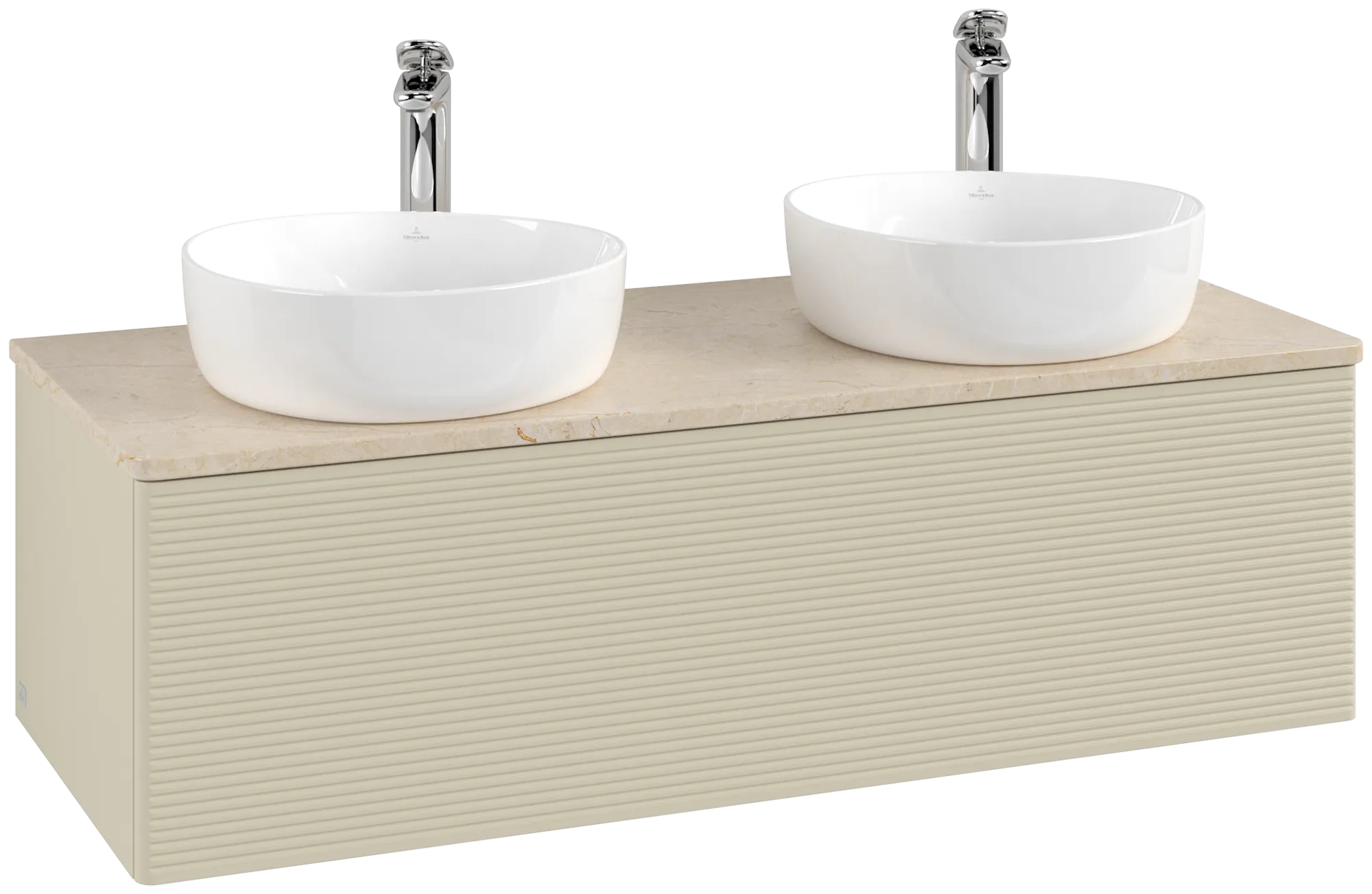 Bild von VILLEROY BOCH Antao Waschbeckenunterschrank, 1 Auszug, 1200 x 360 x 500 mm, Front mit Struktur, Silk Grey Matt Lacquer / Botticino #K35153HJ