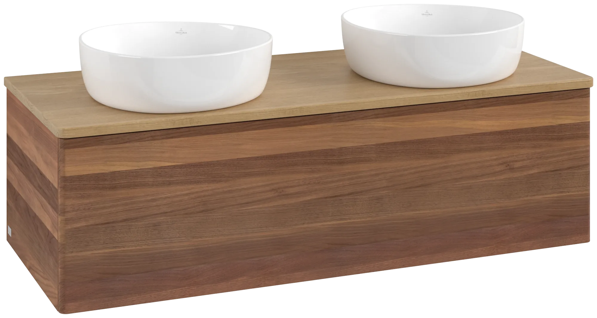 Bild von VILLEROY BOCH Antao Waschbeckenunterschrank, 1 Auszug, 1200 x 360 x 500 mm, Front ohne Struktur, Warm Walnut / Honey Oak #K35011HM