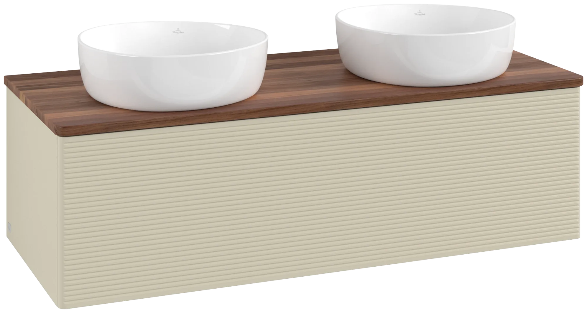 Bild von VILLEROY BOCH Antao Waschbeckenunterschrank, 1 Auszug, 1200 x 360 x 500 mm, Front mit Struktur, Silk Grey Matt Lacquer / Warm Walnut #K35112HJ