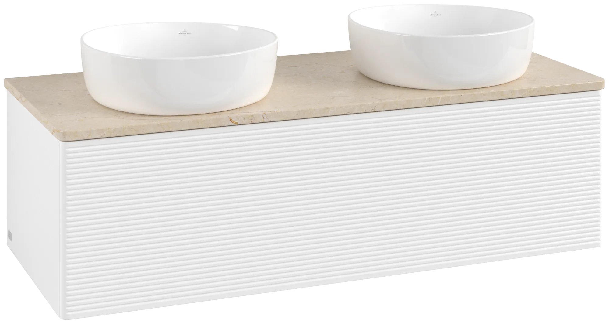 Bild von VILLEROY BOCH Antao Waschbeckenunterschrank, 1 Auszug, 1200 x 360 x 500 mm, Front mit Struktur, White Matt Lacquer / Botticino #K35113MT