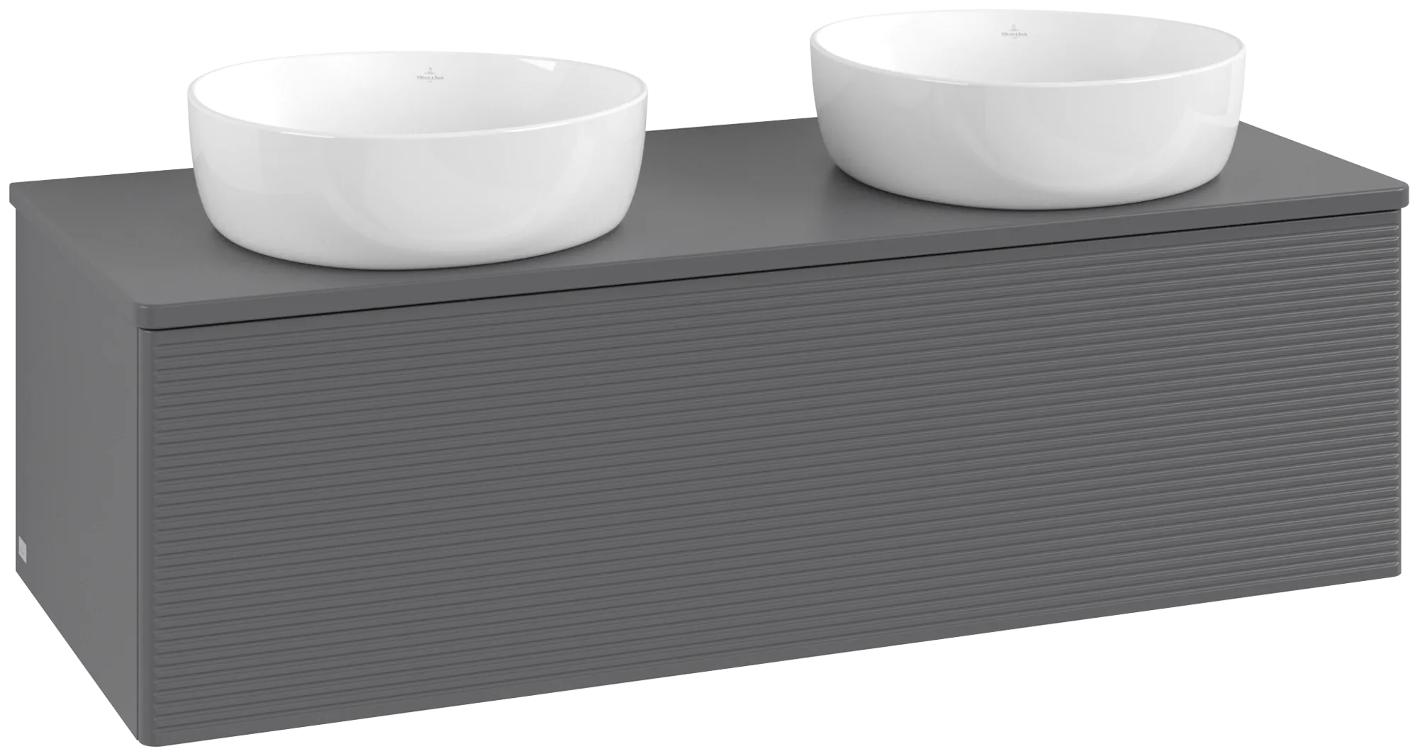 Bild von VILLEROY BOCH Antao Waschbeckenunterschrank, 1 Auszug, 1200 x 360 x 500 mm, Front mit Struktur, Anthracite Matt Lacquer / Anthracite Matt Lacquer #K35110GK