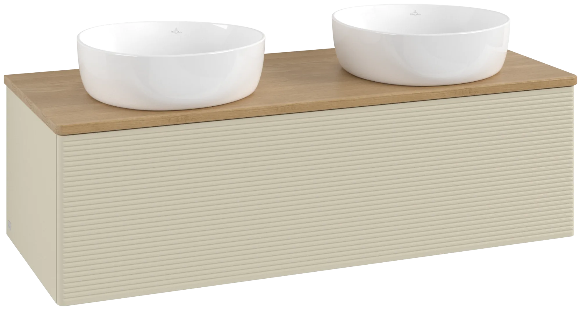 Bild von VILLEROY BOCH Antao Waschbeckenunterschrank, 1 Auszug, 1200 x 360 x 500 mm, Front mit Struktur, Silk Grey Matt Lacquer / Honey Oak #K35111HJ