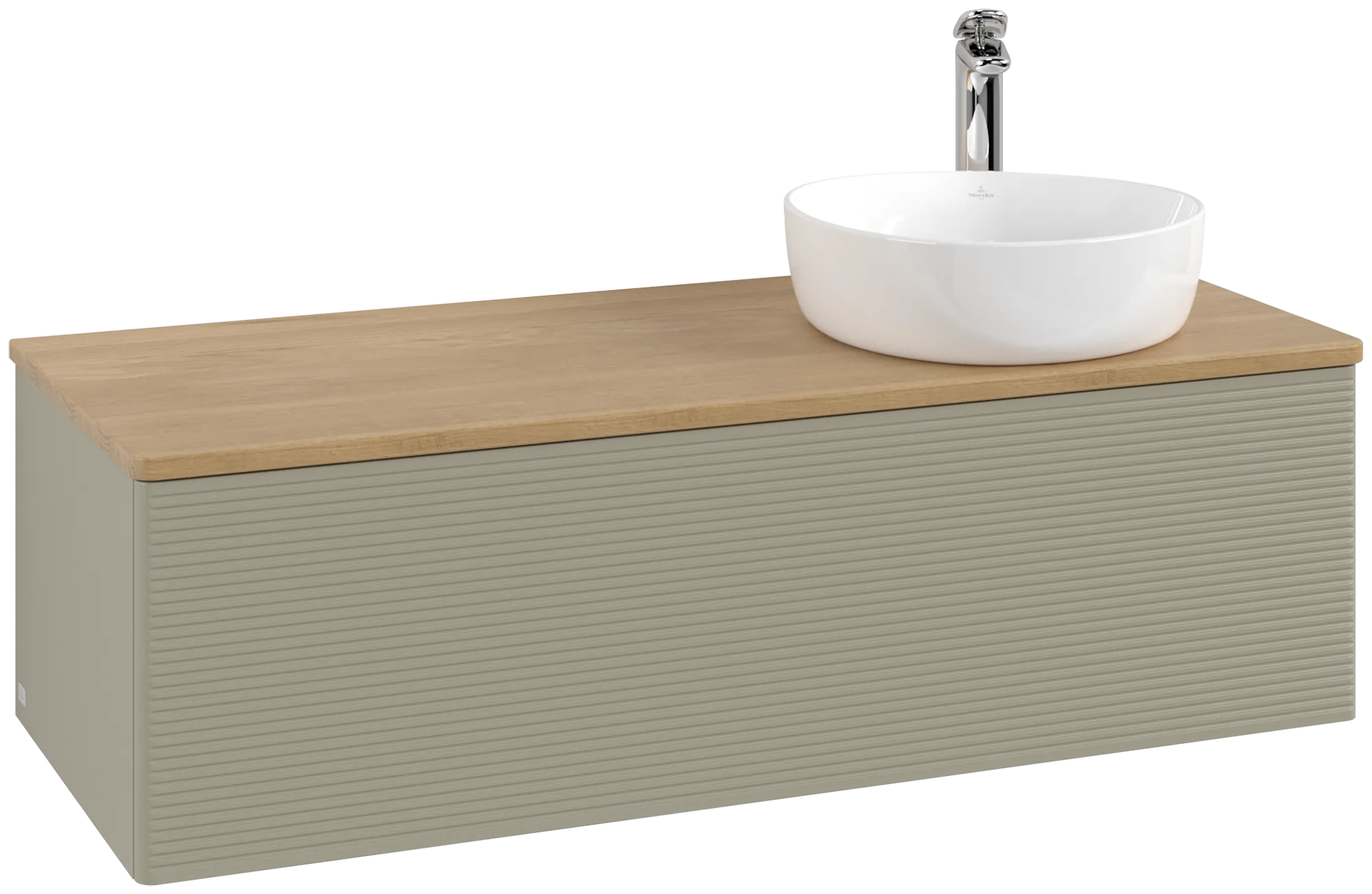 Bild von VILLEROY BOCH Antao Waschbeckenunterschrank, 1 Auszug, 1200 x 360 x 500 mm, Front mit Struktur, Stone Grey Matt Lacquer / Honey Oak #K34151HK