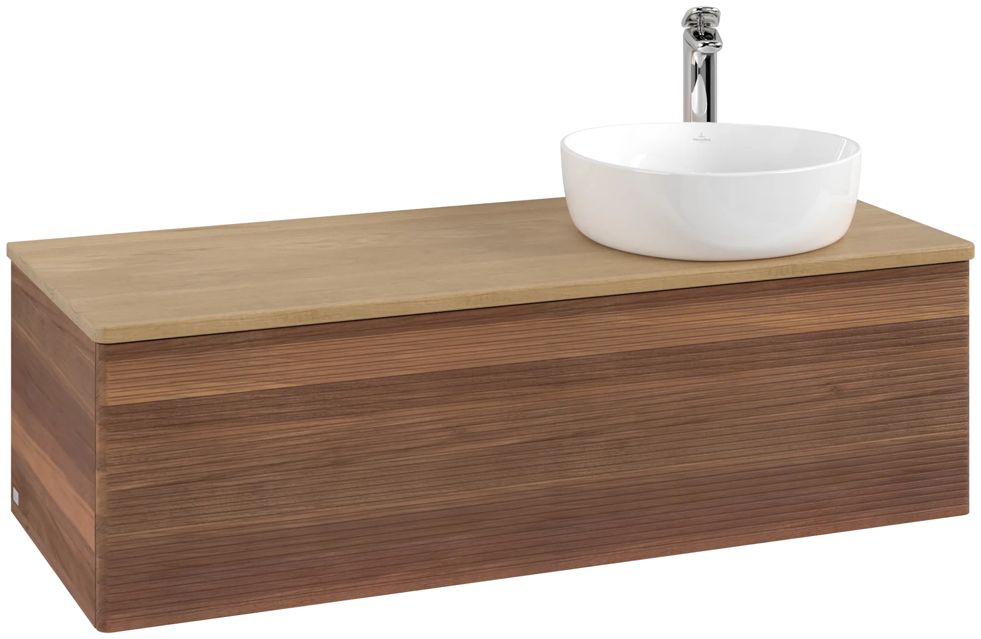 Bild von VILLEROY BOCH Antao Waschbeckenunterschrank, 1 Auszug, 1200 x 360 x 500 mm, Front mit Struktur, Warm Walnut / Honey Oak #K34151HM