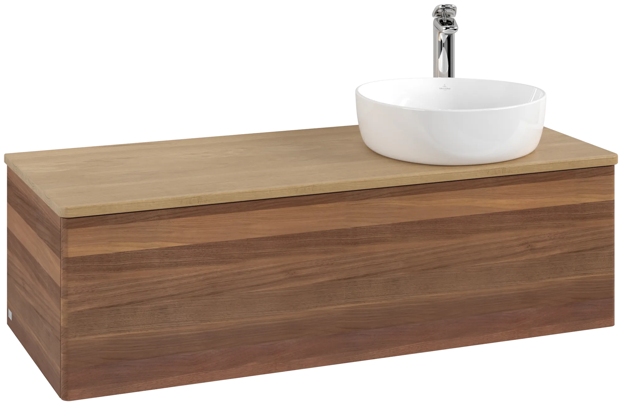 Bild von VILLEROY BOCH Antao Waschbeckenunterschrank, 1 Auszug, 1200 x 360 x 500 mm, Front ohne Struktur, Warm Walnut / Honey Oak #K34051HM