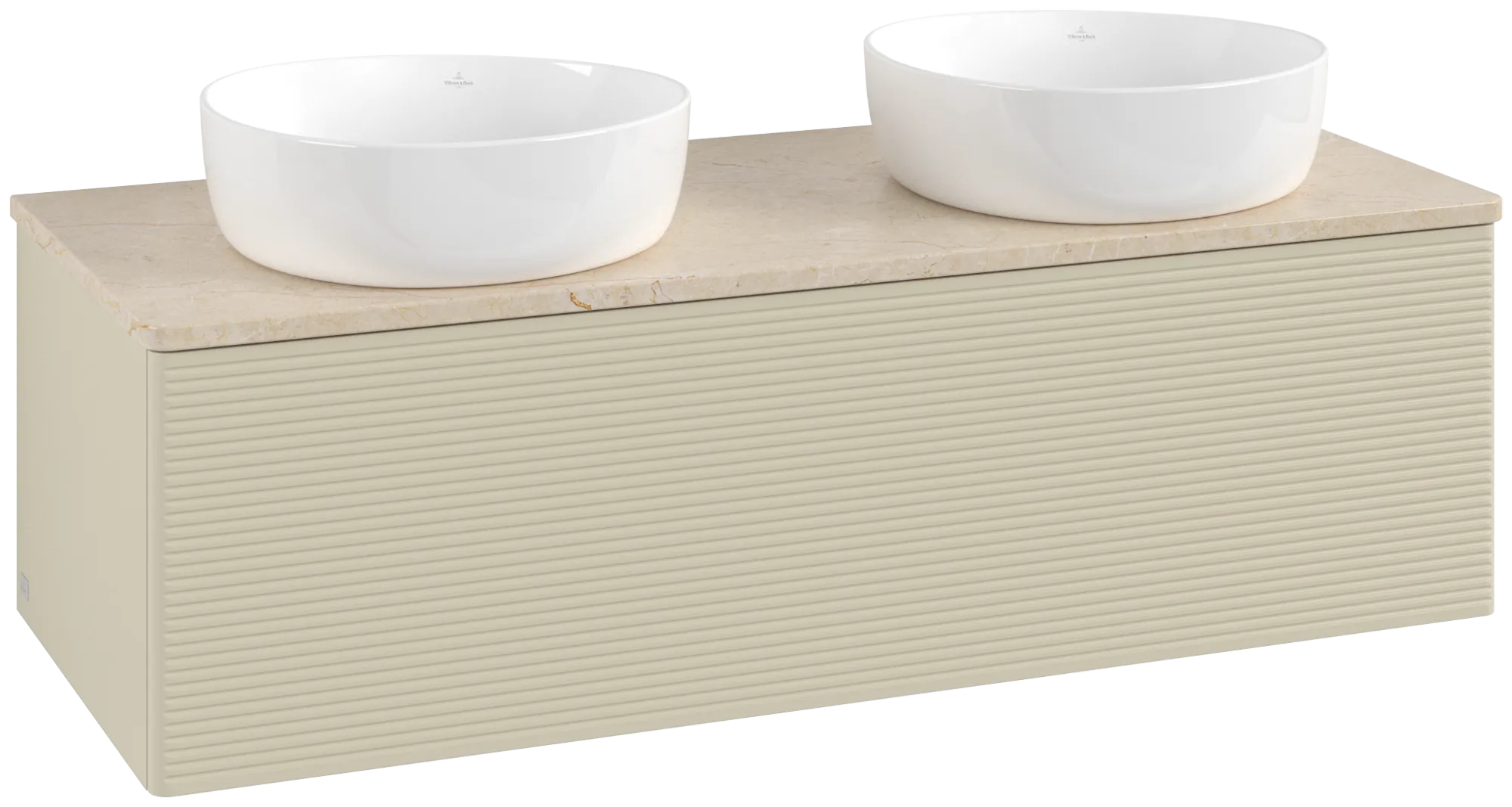 Bild von VILLEROY BOCH Antao Waschbeckenunterschrank, 1 Auszug, 1200 x 360 x 500 mm, Front mit Struktur, Silk Grey Matt Lacquer / Botticino #K35113HJ