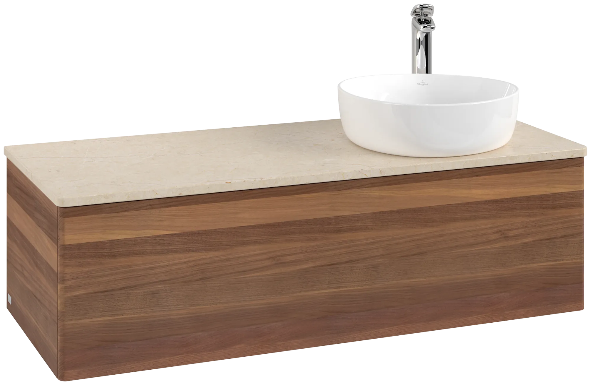 Bild von VILLEROY BOCH Antao Waschbeckenunterschrank, 1 Auszug, 1200 x 360 x 500 mm, Front ohne Struktur, Warm Walnut / Botticino #K34053HM
