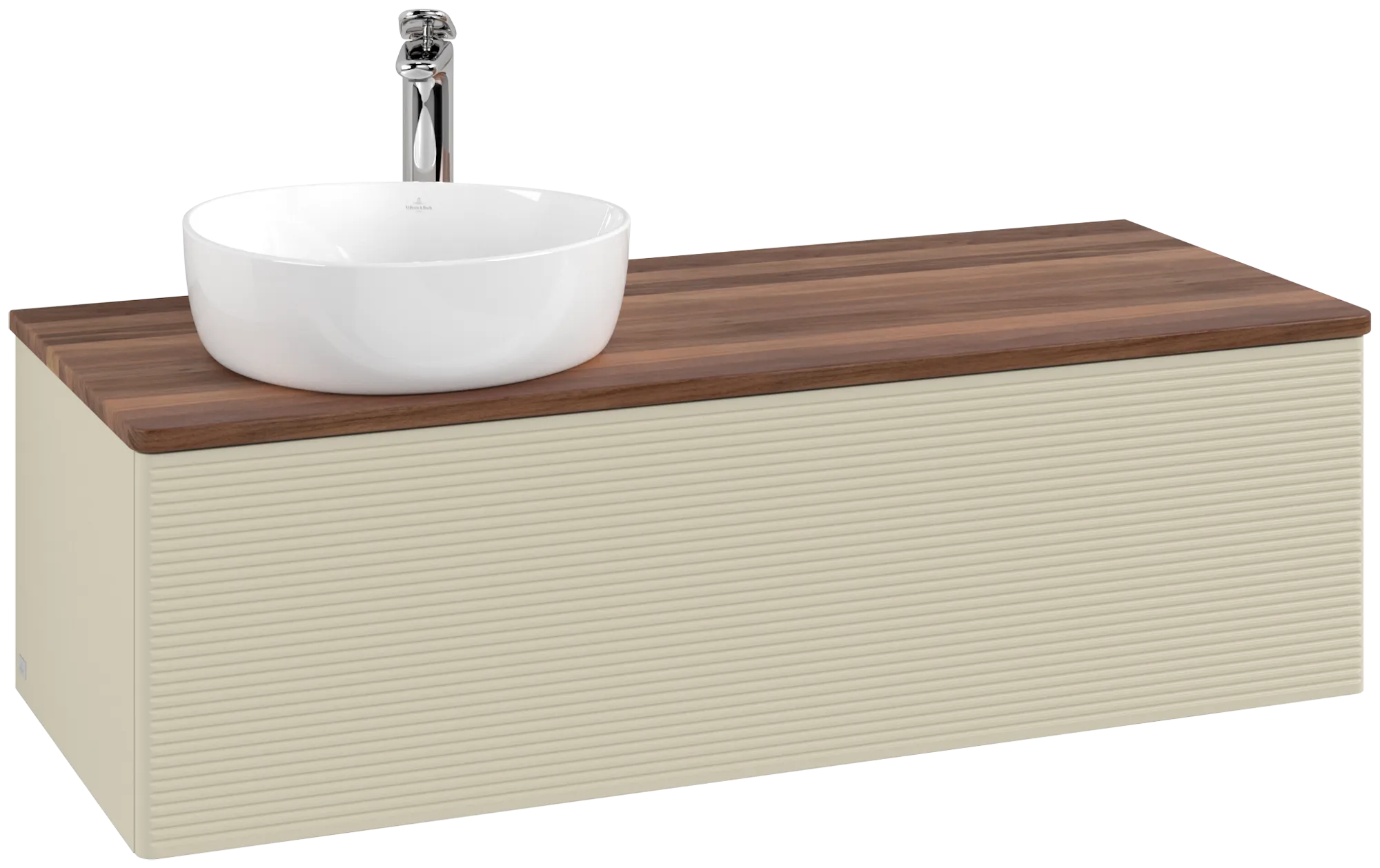 Bild von VILLEROY BOCH Antao Waschbeckenunterschrank, 1 Auszug, 1200 x 360 x 500 mm, Front mit Struktur, Silk Grey Matt Lacquer / Warm Walnut #K33152HJ