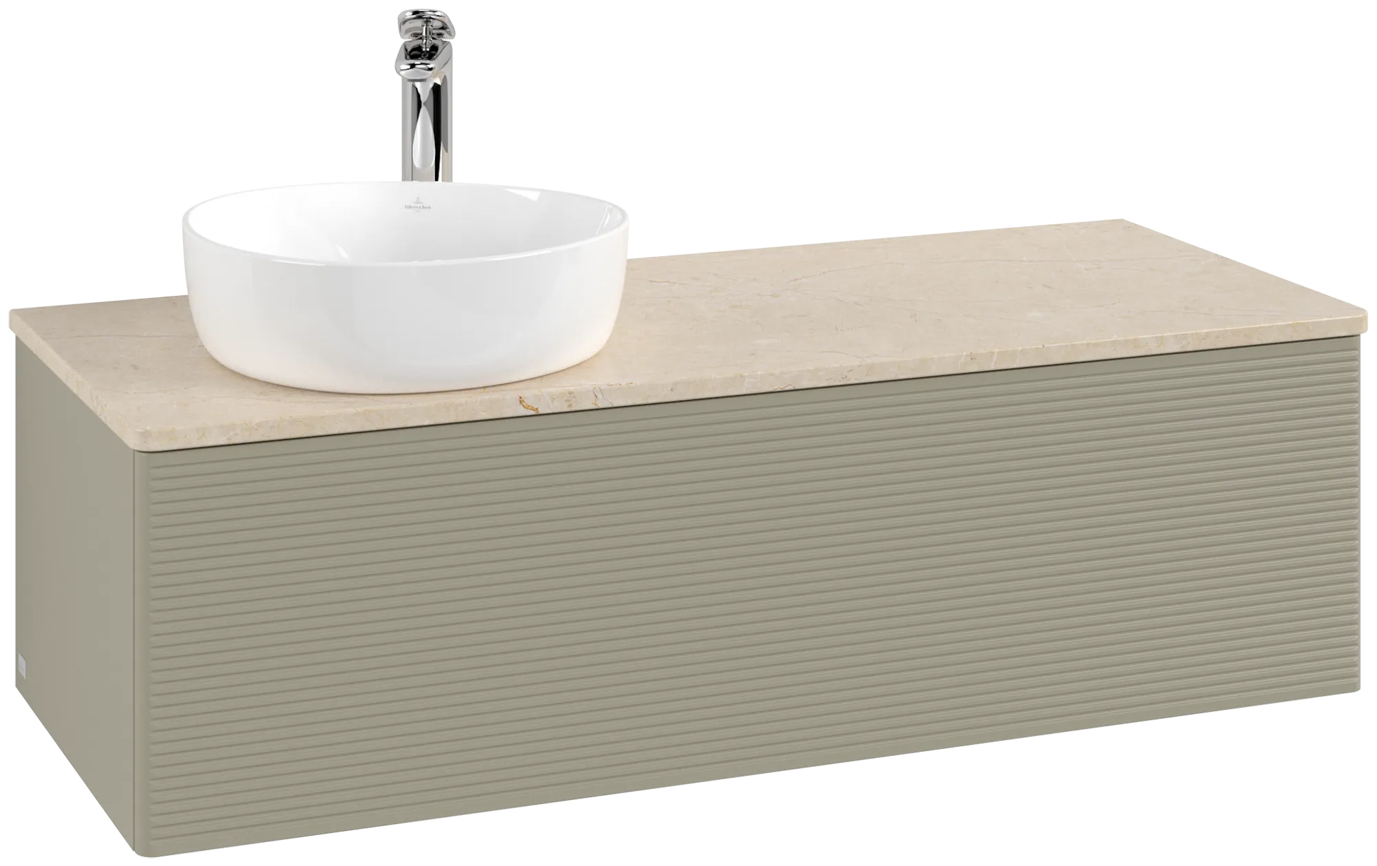 Bild von VILLEROY BOCH Antao Waschbeckenunterschrank, 1 Auszug, 1200 x 360 x 500 mm, Front mit Struktur, Stone Grey Matt Lacquer / Botticino #K33153HK