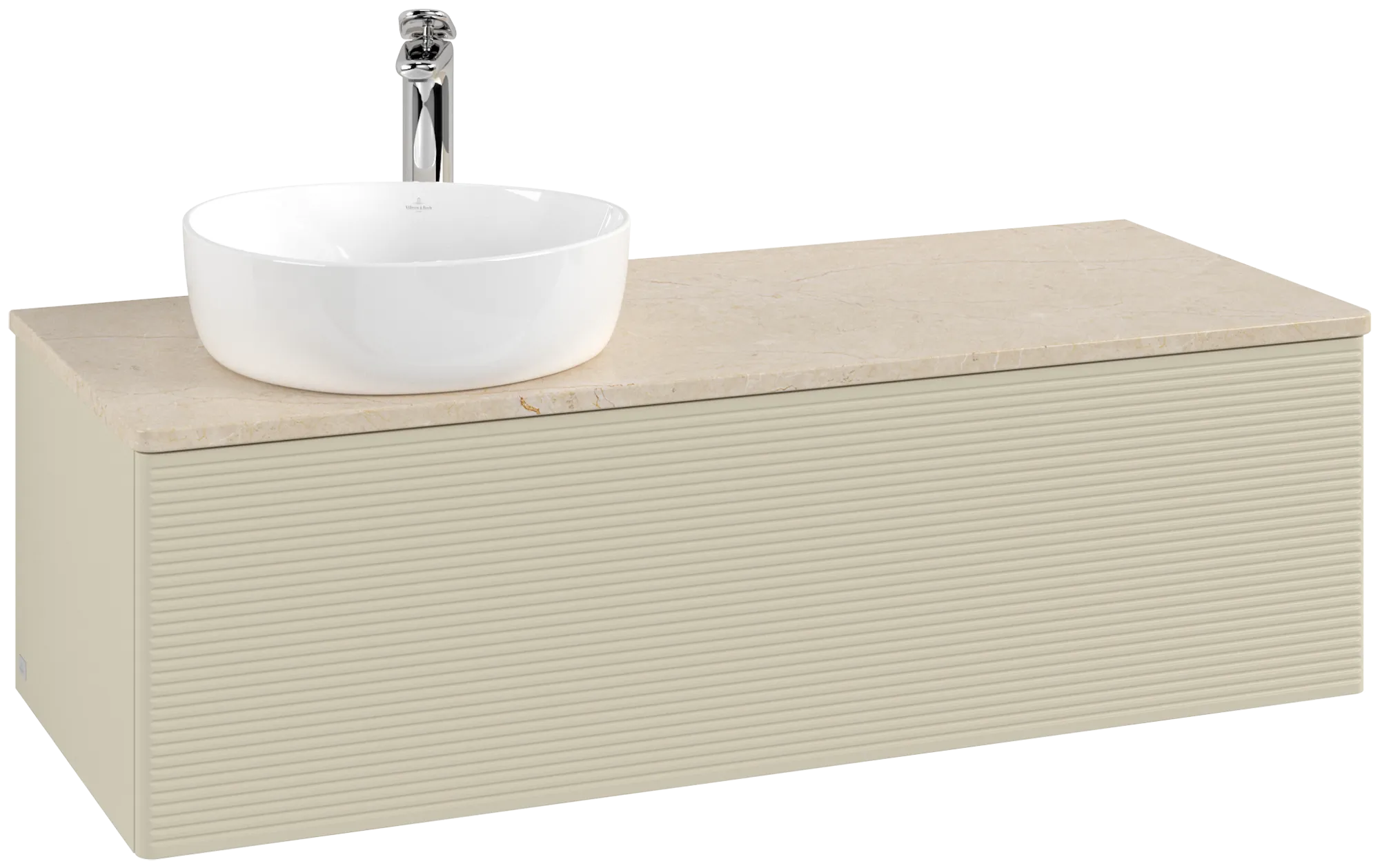 Bild von VILLEROY BOCH Antao Waschbeckenunterschrank, 1 Auszug, 1200 x 360 x 500 mm, Front mit Struktur, Silk Grey Matt Lacquer / Botticino #K33153HJ