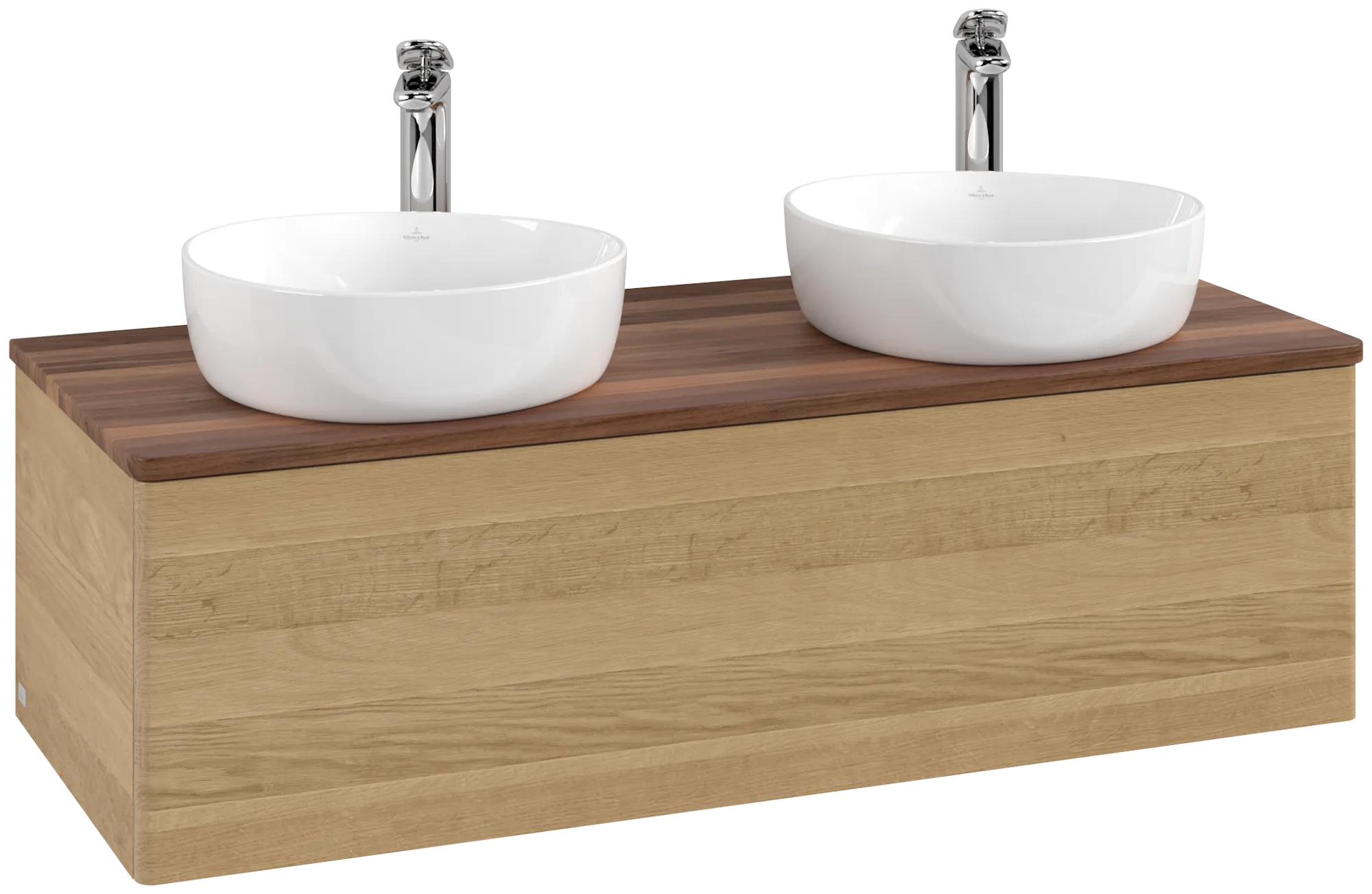 Bild von VILLEROY BOCH Antao Waschbeckenunterschrank, 1 Auszug, 1200 x 360 x 500 mm, Front ohne Struktur, Honey Oak / Warm Walnut #K35052HN