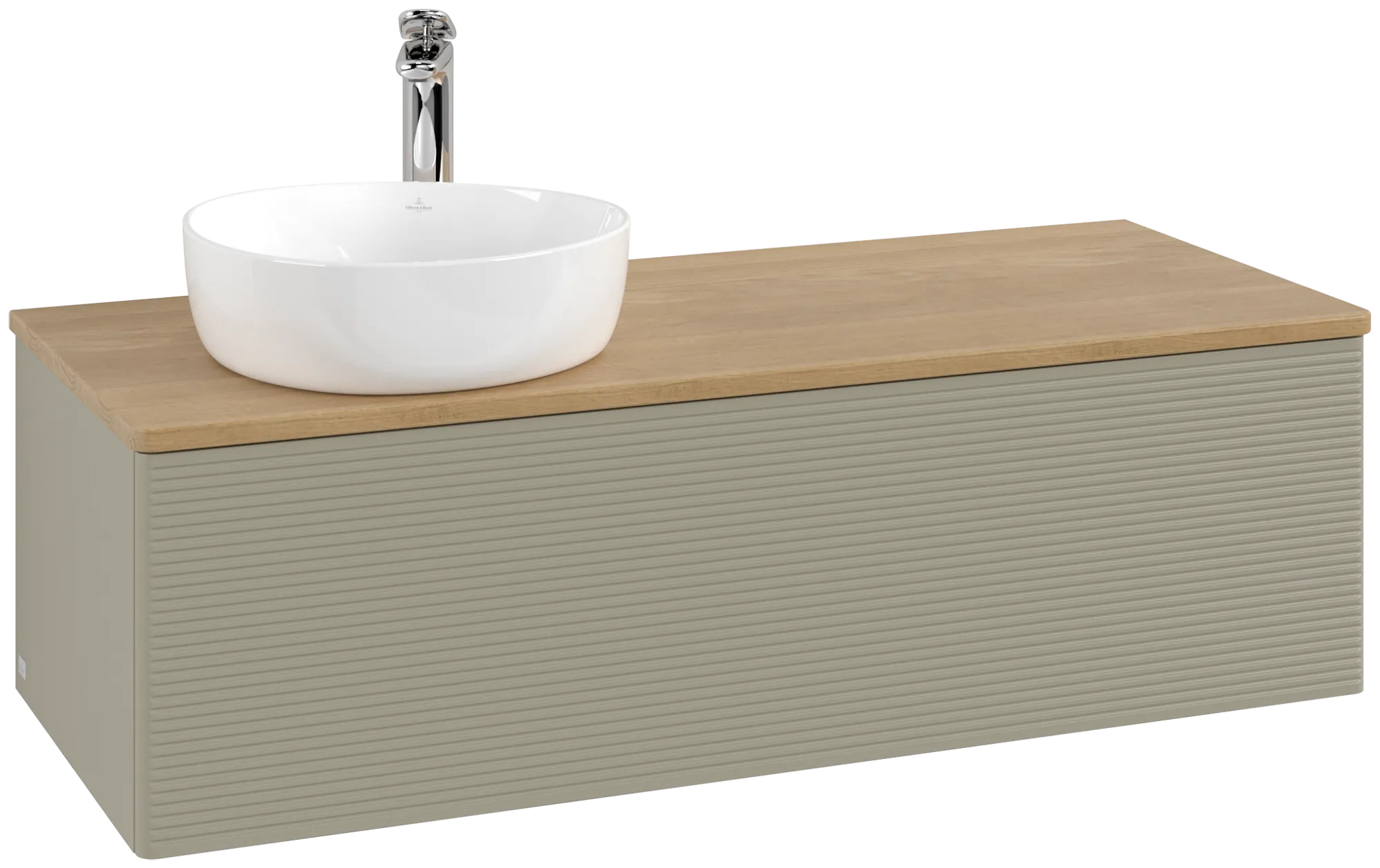 Bild von VILLEROY BOCH Antao Waschbeckenunterschrank, 1 Auszug, 1200 x 360 x 500 mm, Front mit Struktur, Stone Grey Matt Lacquer / Honey Oak #K33151HK