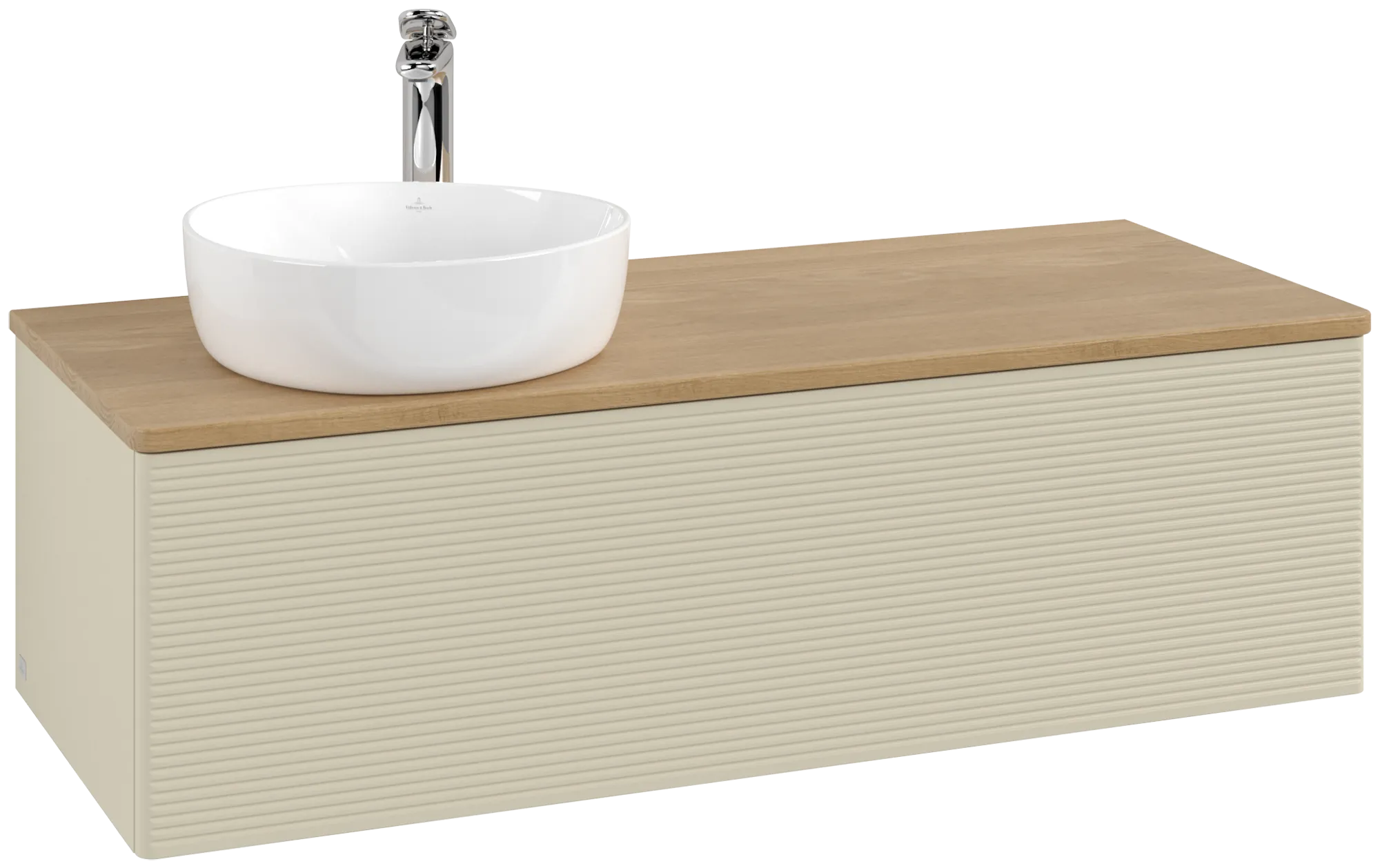 Bild von VILLEROY BOCH Antao Waschbeckenunterschrank, 1 Auszug, 1200 x 360 x 500 mm, Front mit Struktur, Silk Grey Matt Lacquer / Honey Oak #K33151HJ