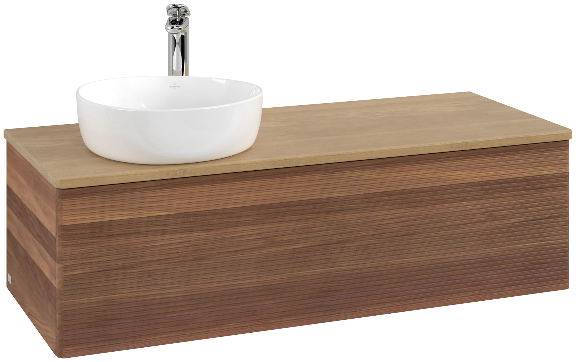 Bild von VILLEROY BOCH Antao Waschbeckenunterschrank, 1 Auszug, 1200 x 360 x 500 mm, Front mit Struktur, Warm Walnut / Honey Oak #K33151HM