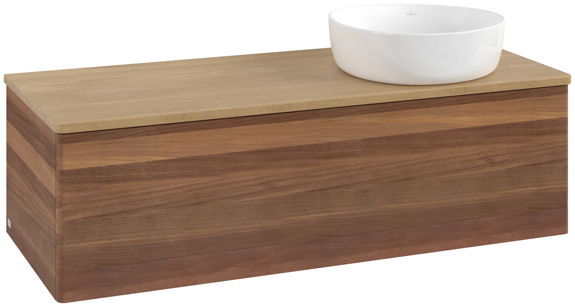 Bild von VILLEROY BOCH Antao Waschbeckenunterschrank, 1 Auszug, 1200 x 360 x 500 mm, Front ohne Struktur, Warm Walnut / Honey Oak #K34011HM