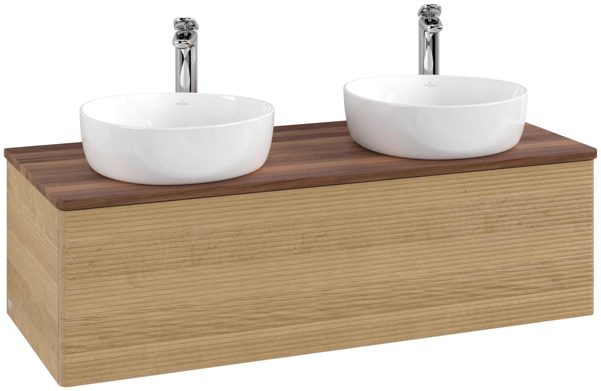 Bild von VILLEROY BOCH Antao Waschbeckenunterschrank, 1 Auszug, 1200 x 360 x 500 mm, Front mit Struktur, Honey Oak / Warm Walnut #K35152HN