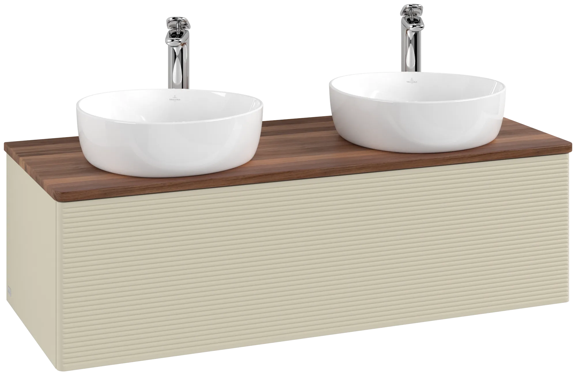 Bild von VILLEROY BOCH Antao Waschbeckenunterschrank, 1 Auszug, 1200 x 360 x 500 mm, Front mit Struktur, Silk Grey Matt Lacquer / Warm Walnut #K35152HJ
