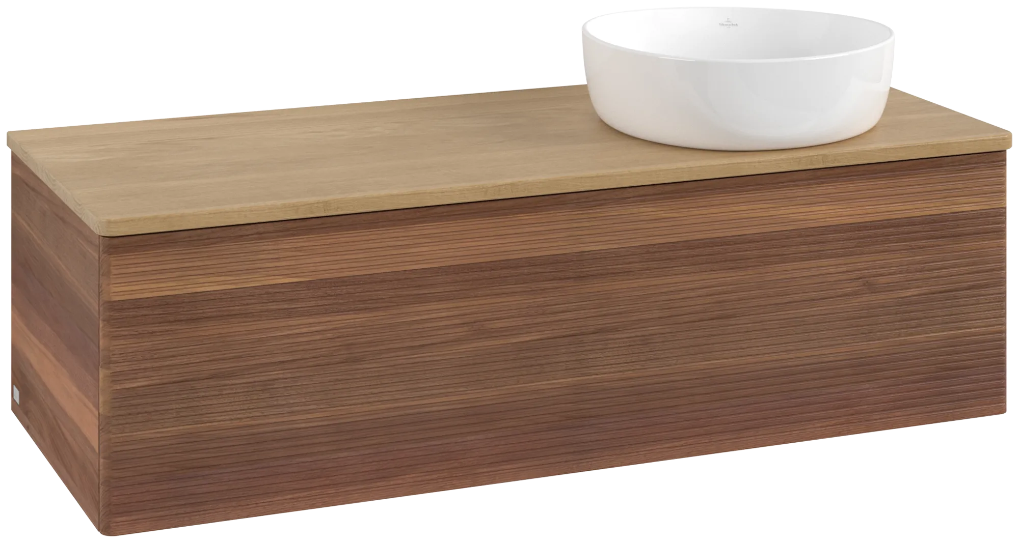 Bild von VILLEROY BOCH Antao Waschbeckenunterschrank, 1 Auszug, 1200 x 360 x 500 mm, Front mit Struktur, Warm Walnut / Honey Oak #K34111HM