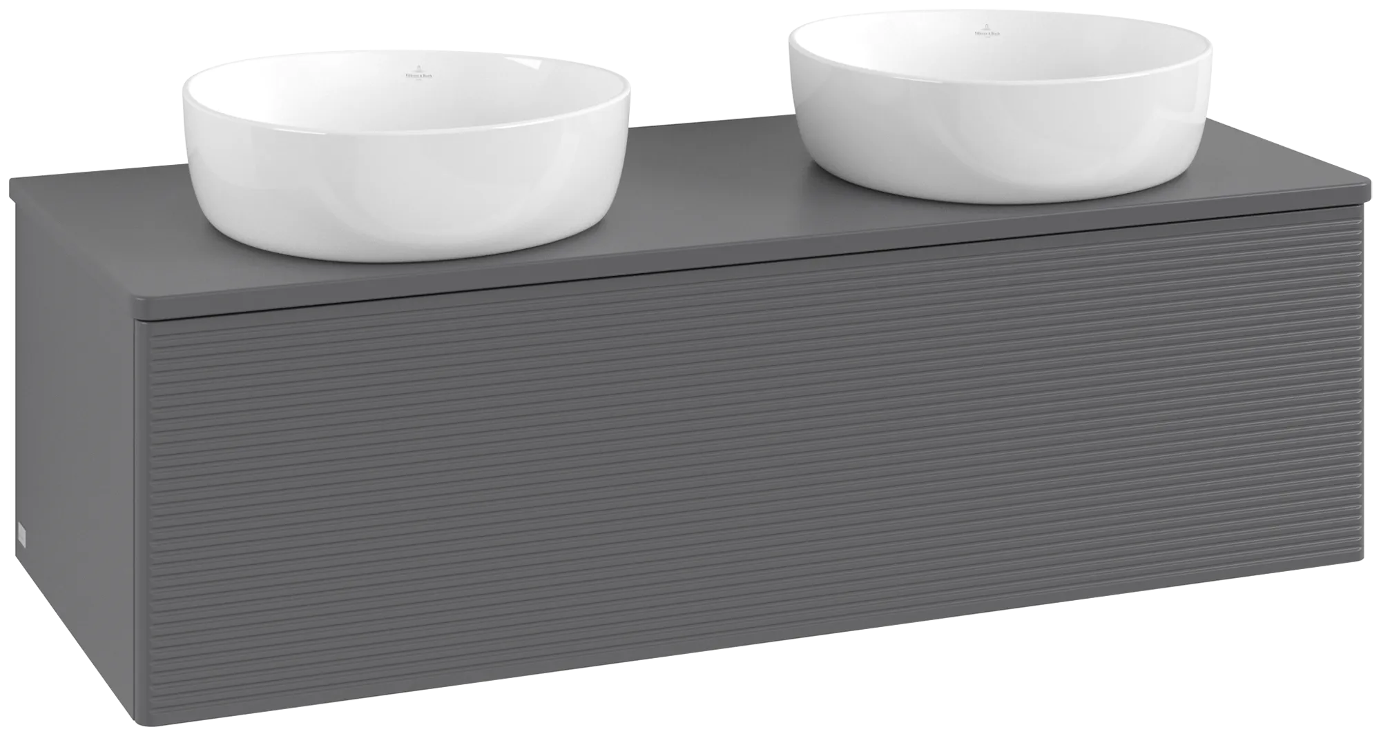 Bild von VILLEROY BOCH Antao Waschbeckenunterschrank, 1 Auszug, 1200 x 360 x 500 mm, Front mit Struktur, Anthracite Matt Lacquer / Anthracite Matt Lacquer #K35150GK