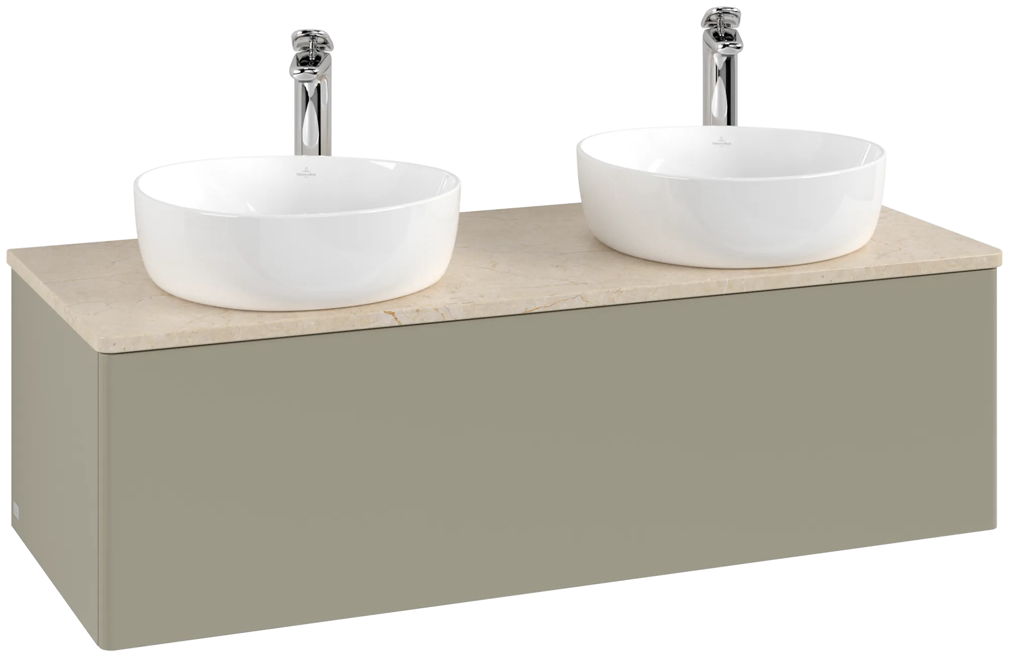 Bild von VILLEROY BOCH Antao Waschbeckenunterschrank, 1 Auszug, 1200 x 360 x 500 mm, Front ohne Struktur, Stone Grey Matt Lacquer / Botticino #K35053HK