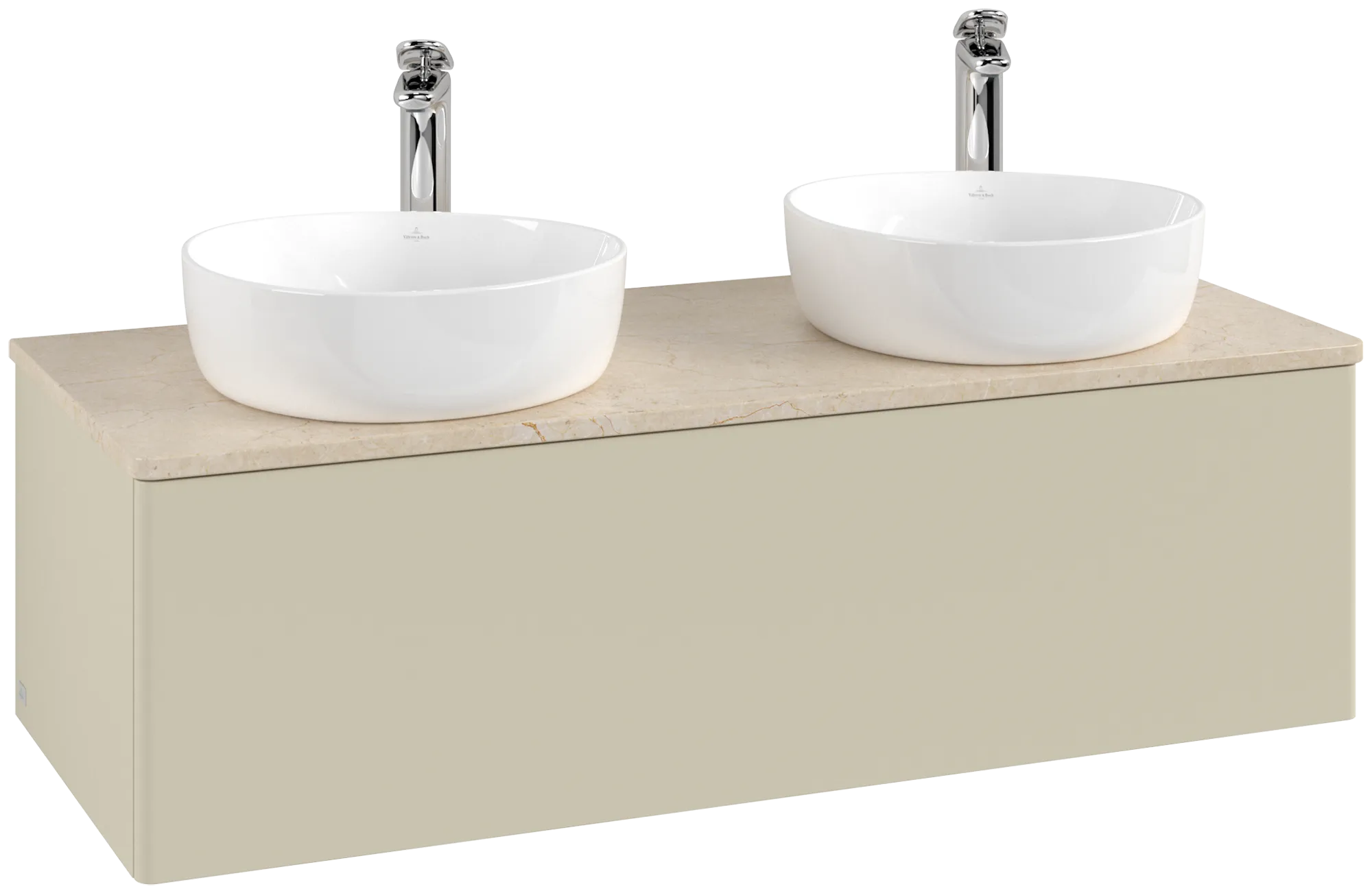 Bild von VILLEROY BOCH Antao Waschbeckenunterschrank, 1 Auszug, 1200 x 360 x 500 mm, Front ohne Struktur, Silk Grey Matt Lacquer / Botticino #K35053HJ