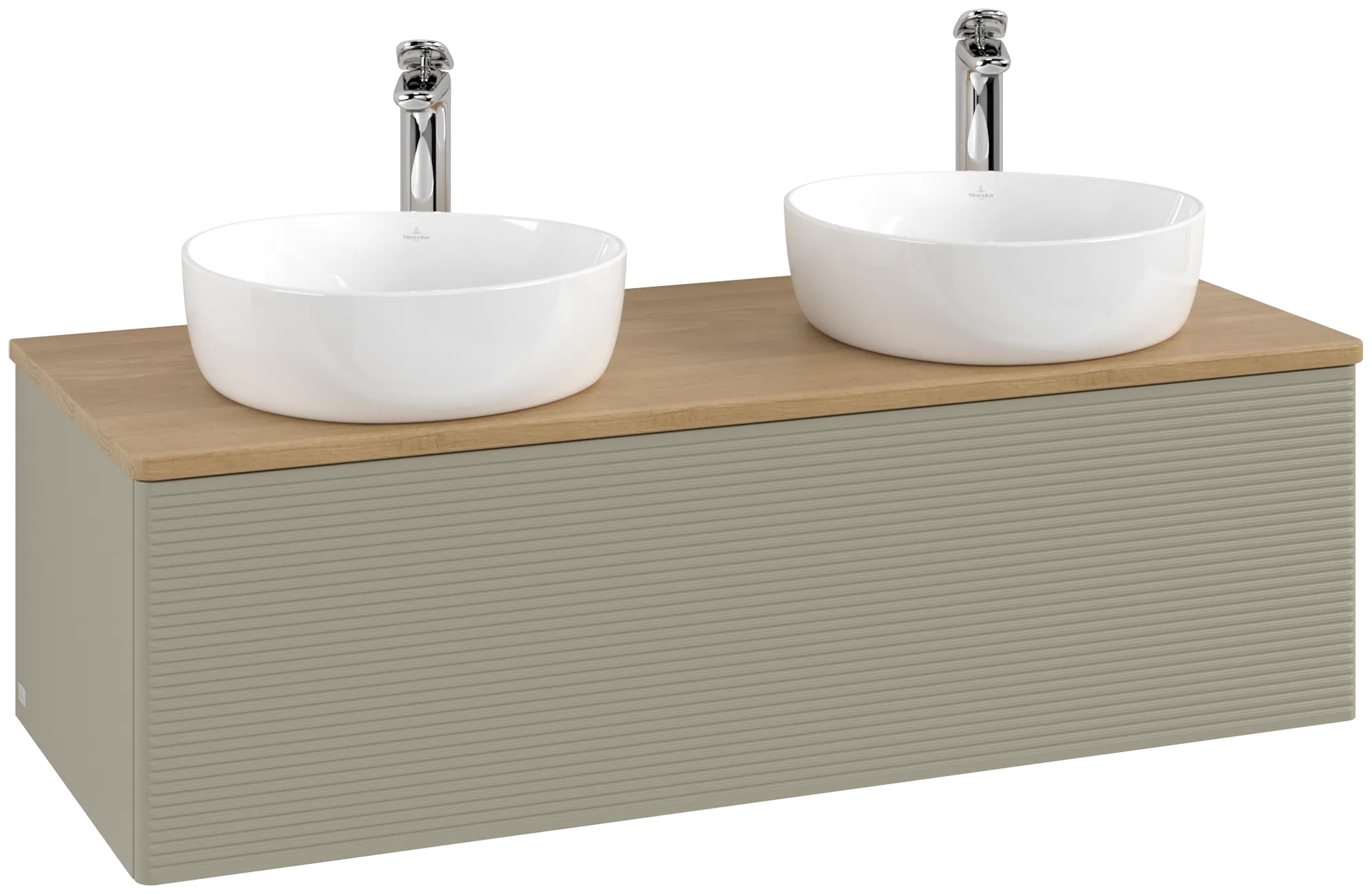 Bild von VILLEROY BOCH Antao Waschbeckenunterschrank, 1 Auszug, 1200 x 360 x 500 mm, Front mit Struktur, Stone Grey Matt Lacquer / Honey Oak #K35151HK