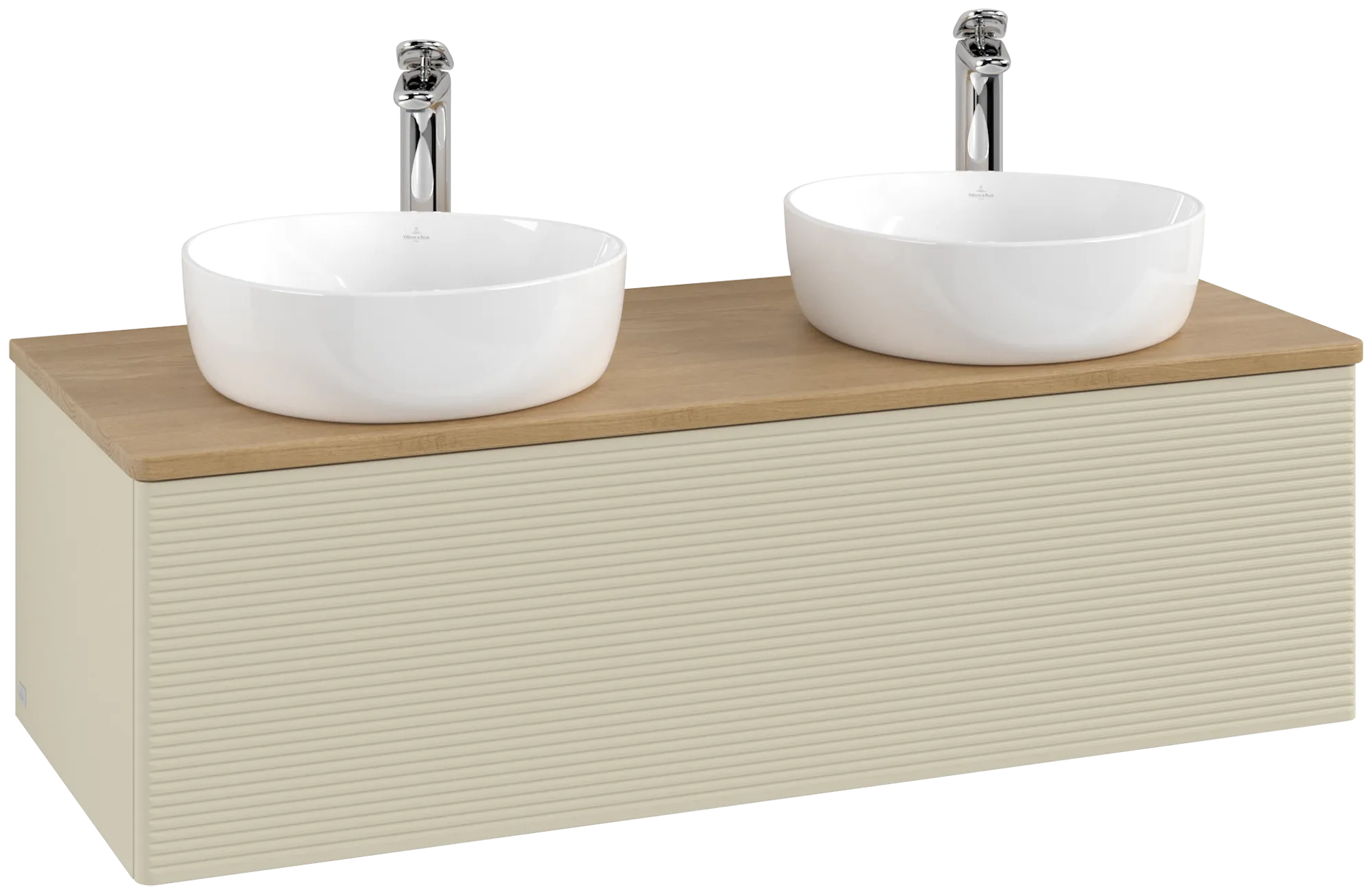 Bild von VILLEROY BOCH Antao Waschbeckenunterschrank, 1 Auszug, 1200 x 360 x 500 mm, Front mit Struktur, Silk Grey Matt Lacquer / Honey Oak #K35151HJ