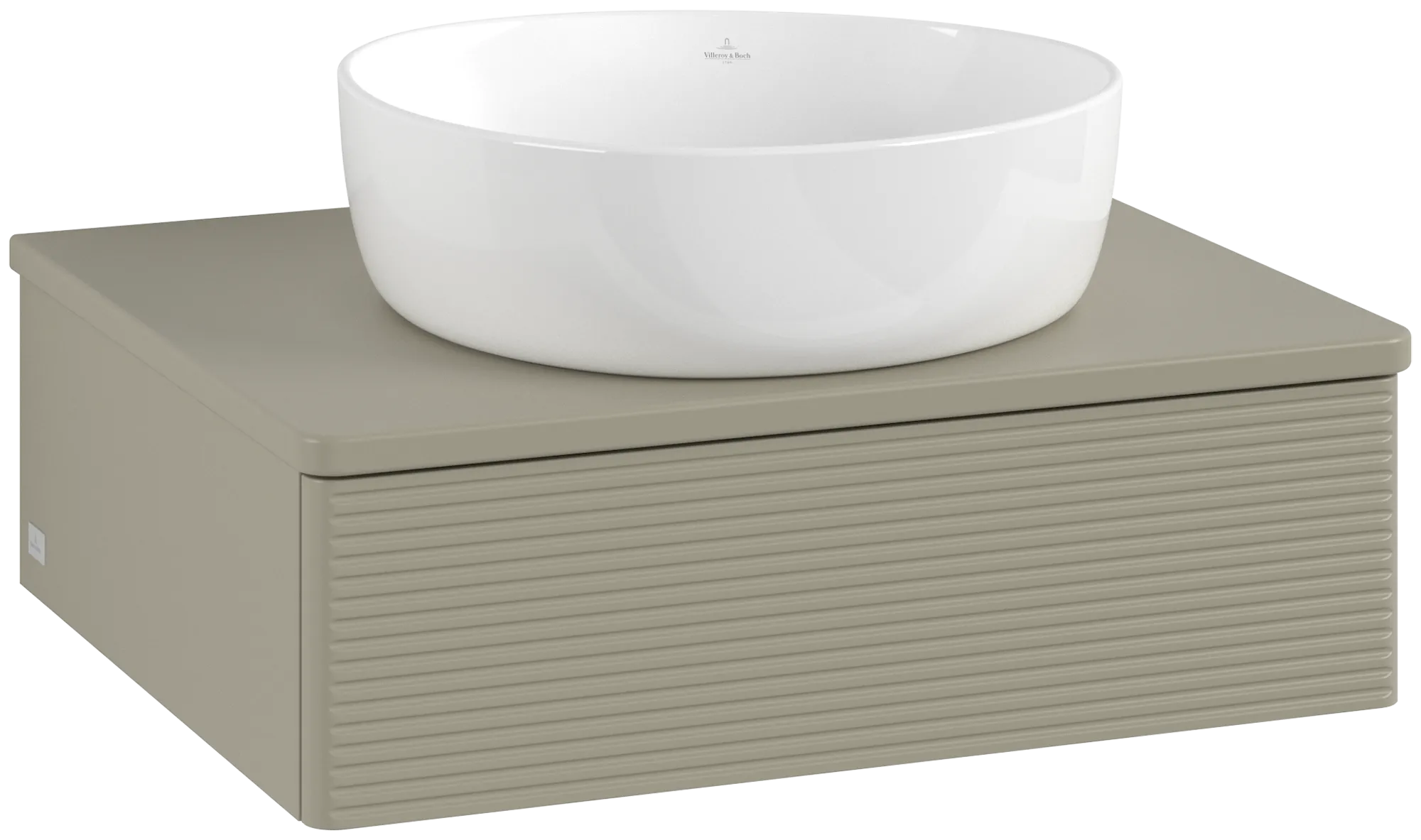 Bild von VILLEROY BOCH Antao Waschbeckenunterschrank, mit Beleuchtung, 1 Auszug, 600 x 190 x 500 mm, Front mit Struktur, Stone Grey Matt Lacquer / Stone Grey Matt Lacquer #L07150HK