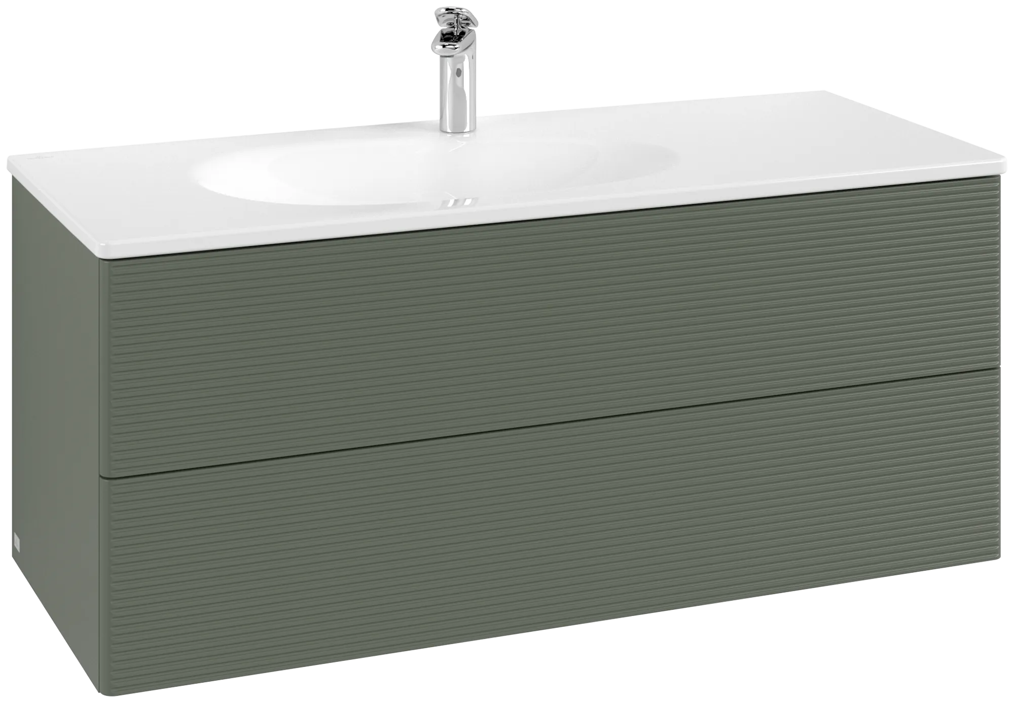 Bild von VILLEROY BOCH Antao Waschbeckenunterschrank, mit Beleuchtung, 2 Auszüge, 1188 x 504 x 493 mm, Front mit Struktur, Leaf Green Matt Lacquer #L06100HL