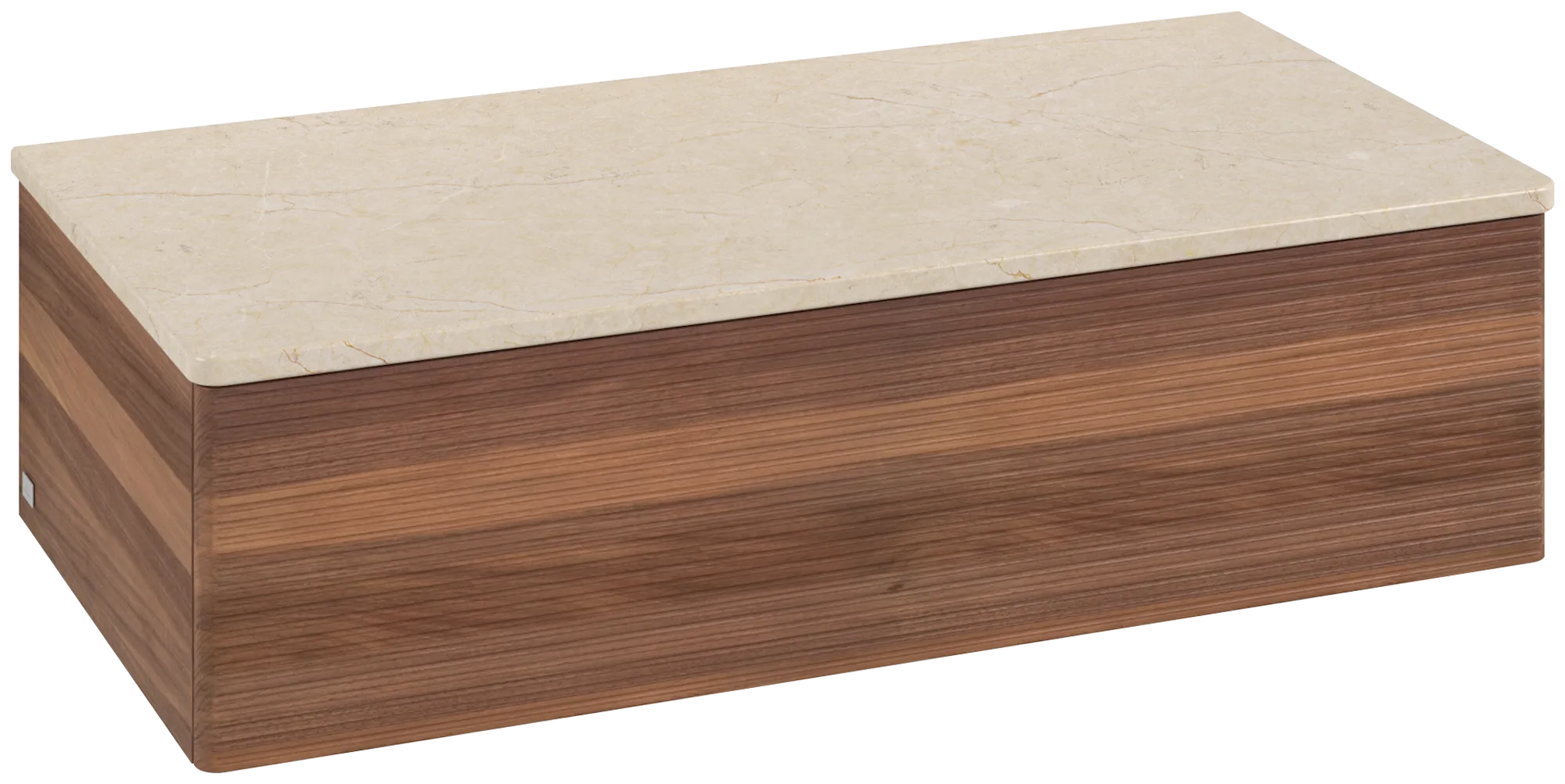 Bild von VILLEROY BOCH Antao Sideboard, 1 Auszug, 1000 x 268 x 500 mm, Front mit Struktur, Warm Walnut / Botticino #K40103HM