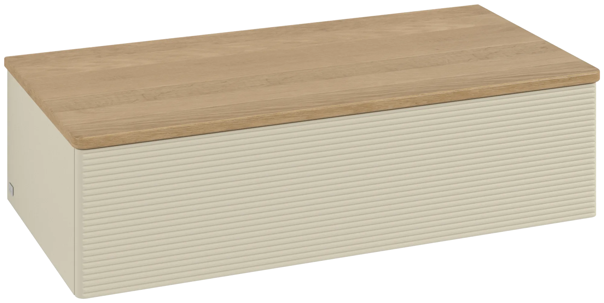 Bild von VILLEROY BOCH Antao Sideboard, 1 Auszug, 1000 x 268 x 500 mm, Front mit Struktur, Silk Grey Matt Lacquer / Honey Oak #K40101HJ