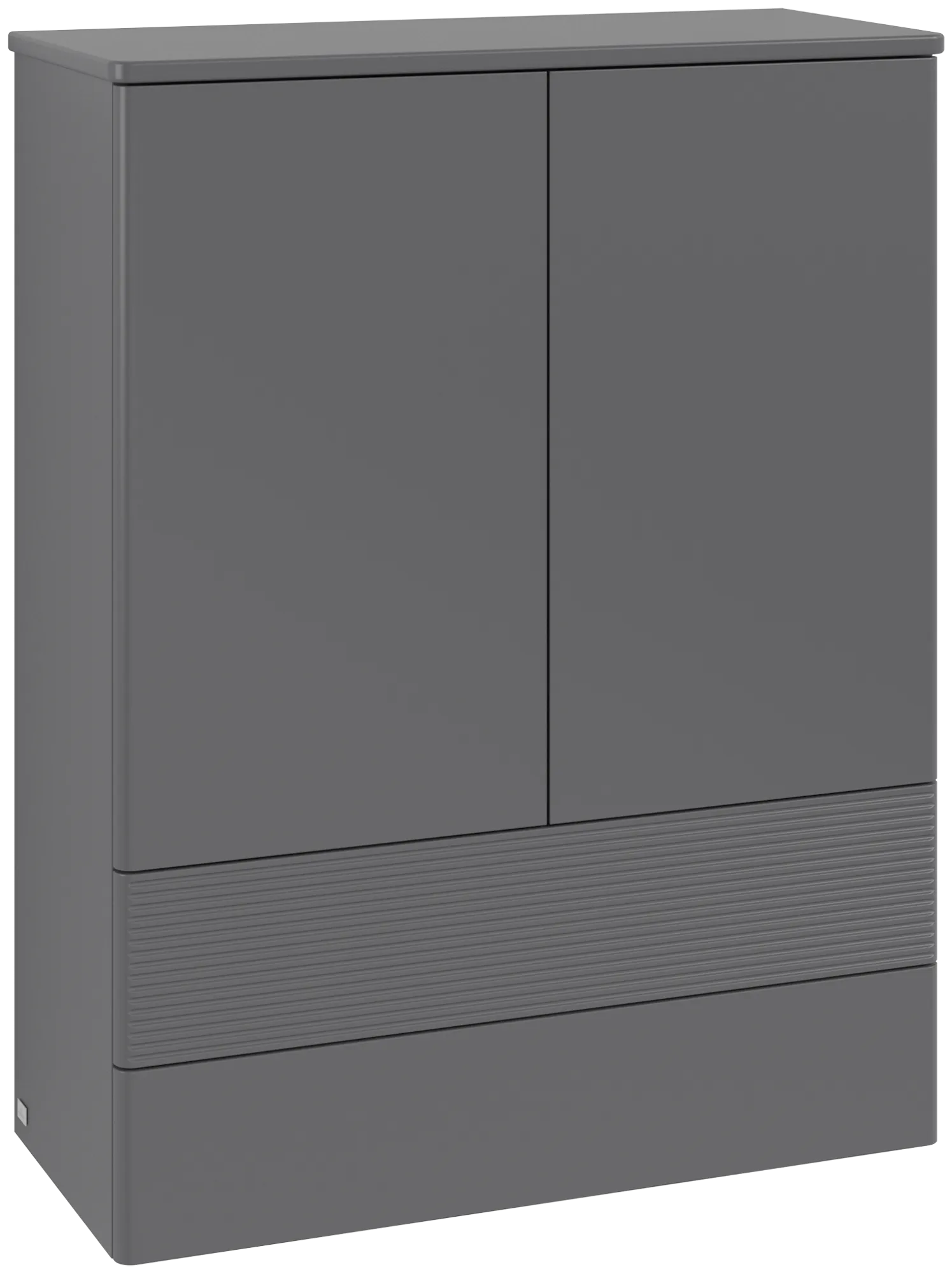 Obrázek VILLEROY BOCH Antao Highboard, 2 doors, 814 x 1039 x 356 mm, Front with grain texture, Anthracite Matt Lacquer / Anthracite Matt Lacquer #K47100GK