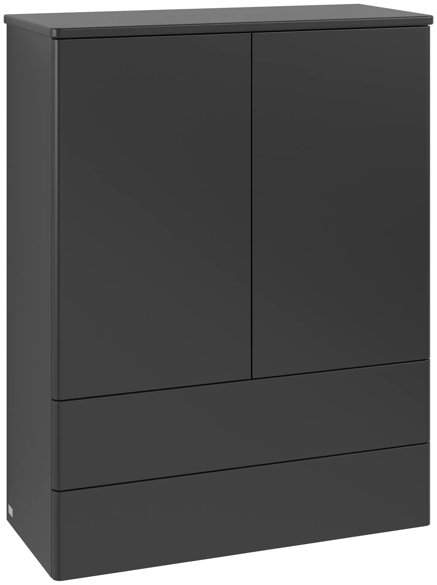 Obrázek VILLEROY BOCH Antao Highboard, 2 doors, 814 x 1039 x 356 mm, Front without structure, Black Matt Lacquer / Black Matt Lacquer #K47000PD