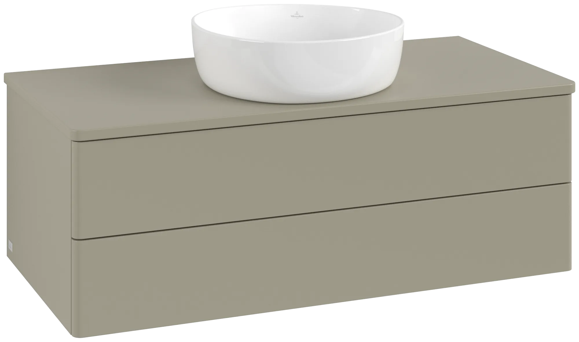 Bild von VILLEROY BOCH Antao Waschbeckenunterschrank, mit Beleuchtung, 2 Auszüge, 1000 x 360 x 500 mm, Front ohne Struktur, Stone Grey Matt Lacquer / Stone Grey Matt Lacquer #L20010HK