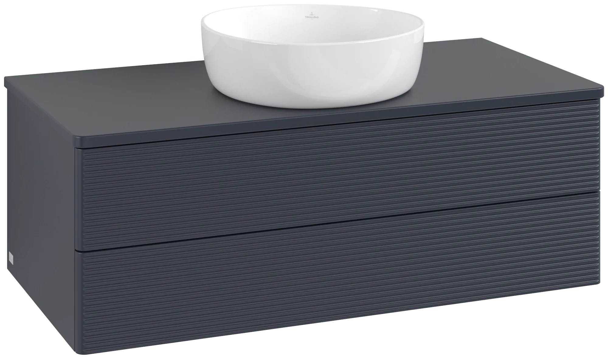Bild von VILLEROY BOCH Antao Waschbeckenunterschrank, mit Beleuchtung, 2 Auszüge, 1000 x 360 x 500 mm, Front mit Struktur, Midnight Blue Matt Lacquer / Midnight Blue Matt Lacquer #L20110HG