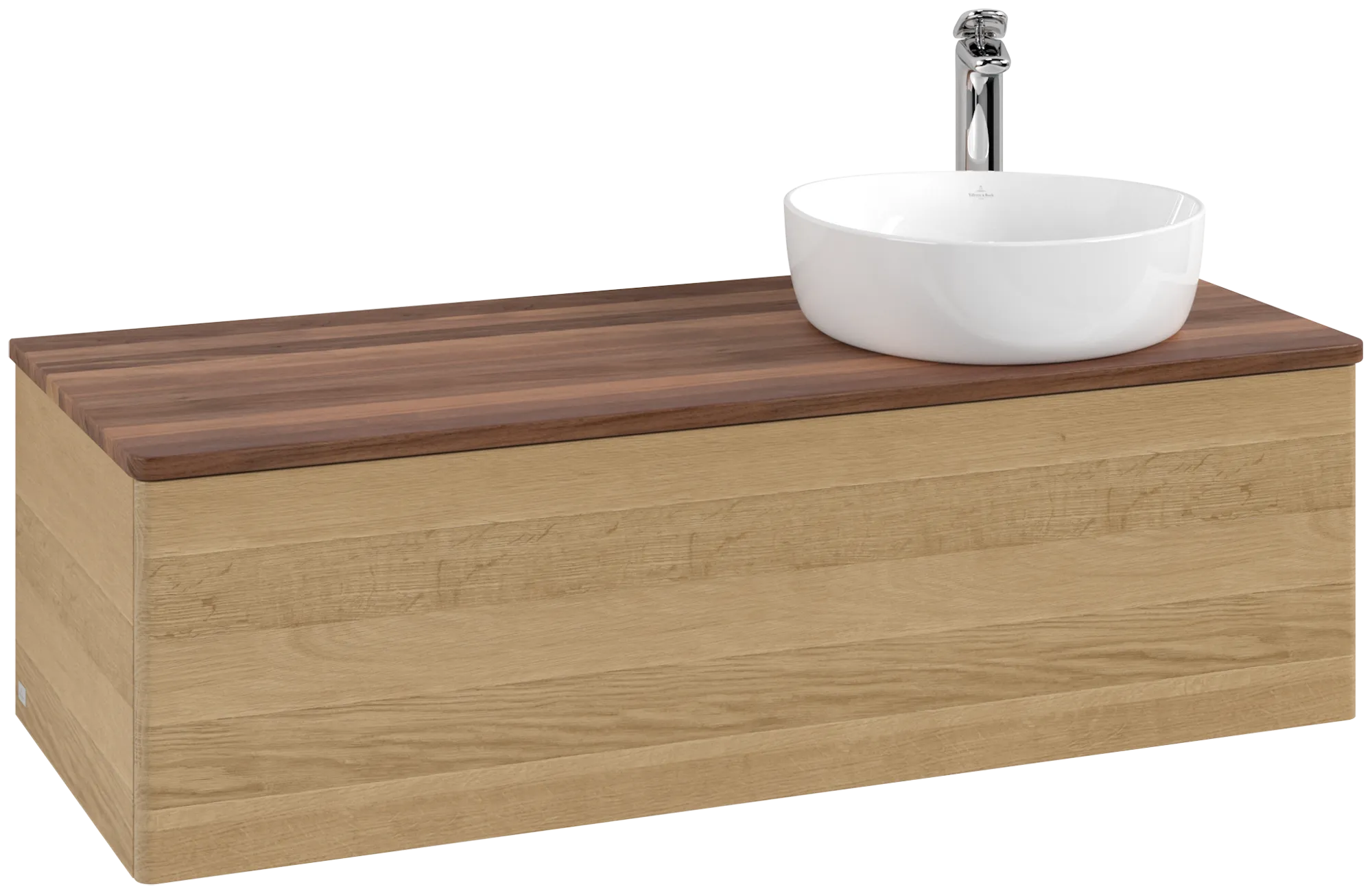Bild von VILLEROY BOCH Antao Waschbeckenunterschrank, mit Beleuchtung, 1 Auszug, 1200 x 360 x 500 mm, Front ohne Struktur, Honey Oak / Warm Walnut #L34052HN